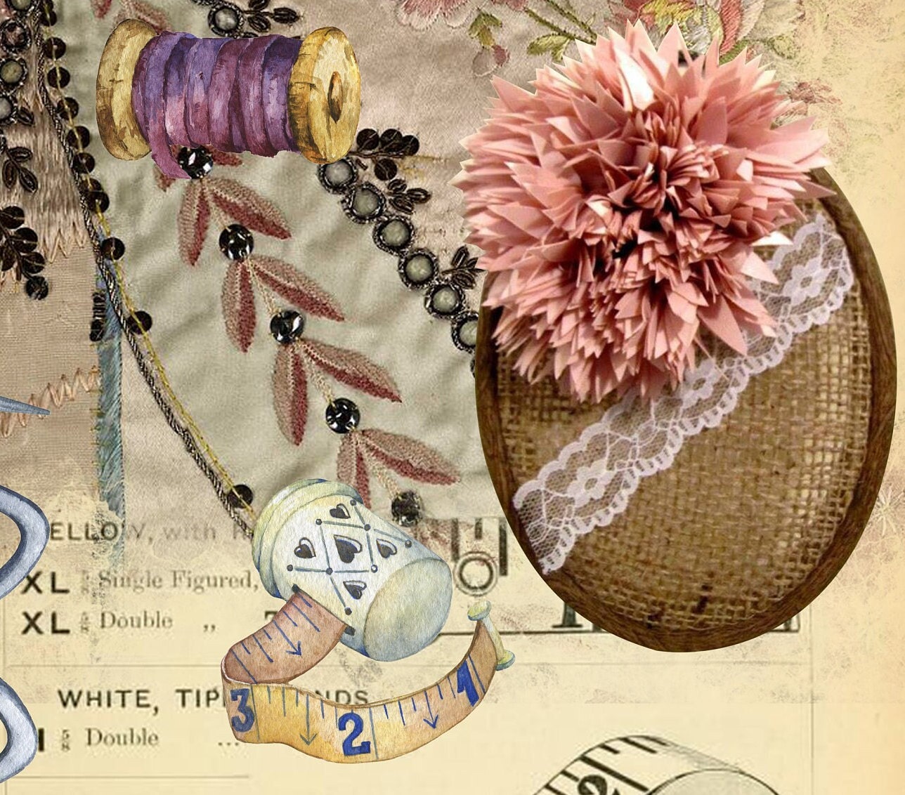 Large Decoupage for Furniture - Rice Paper - Vintage Decoupage - Floral Decoupage Paper - Tailor