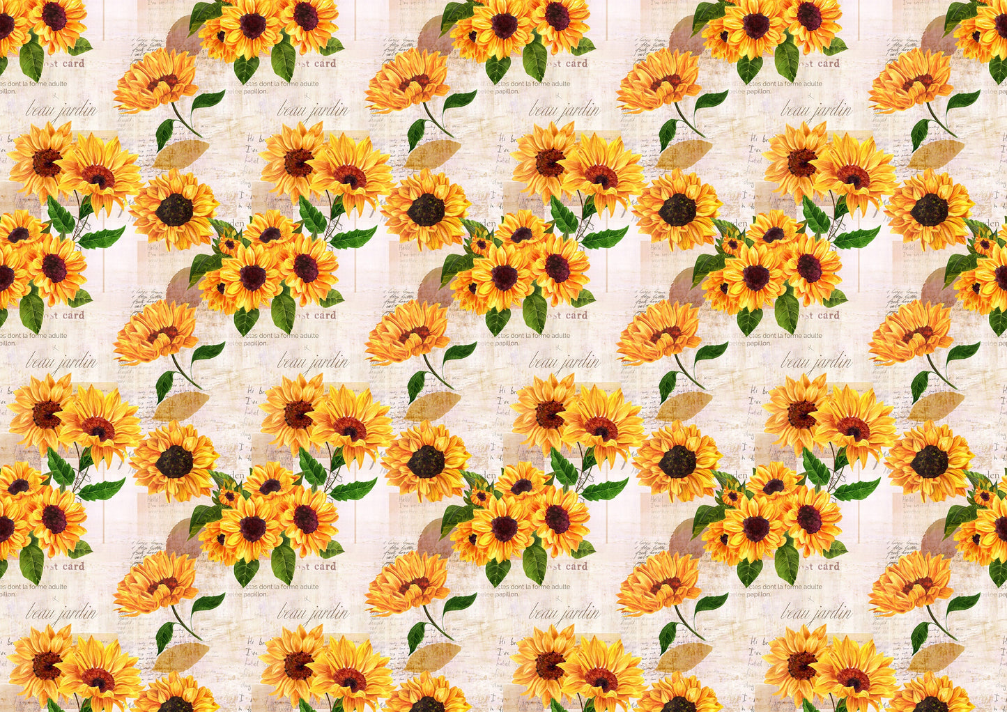 Large Decoupage for Furniture - Rice Paper - Vintage Decoupage - Floral Decoupage Paper - Sunflower