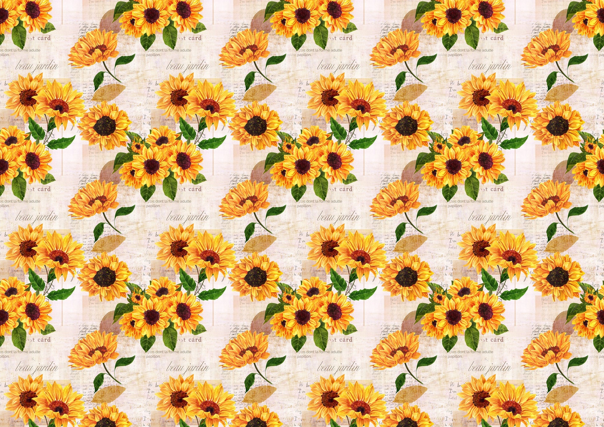 Large Decoupage for Furniture - Rice Paper - Vintage Decoupage - Floral Decoupage Paper - Sunflower
