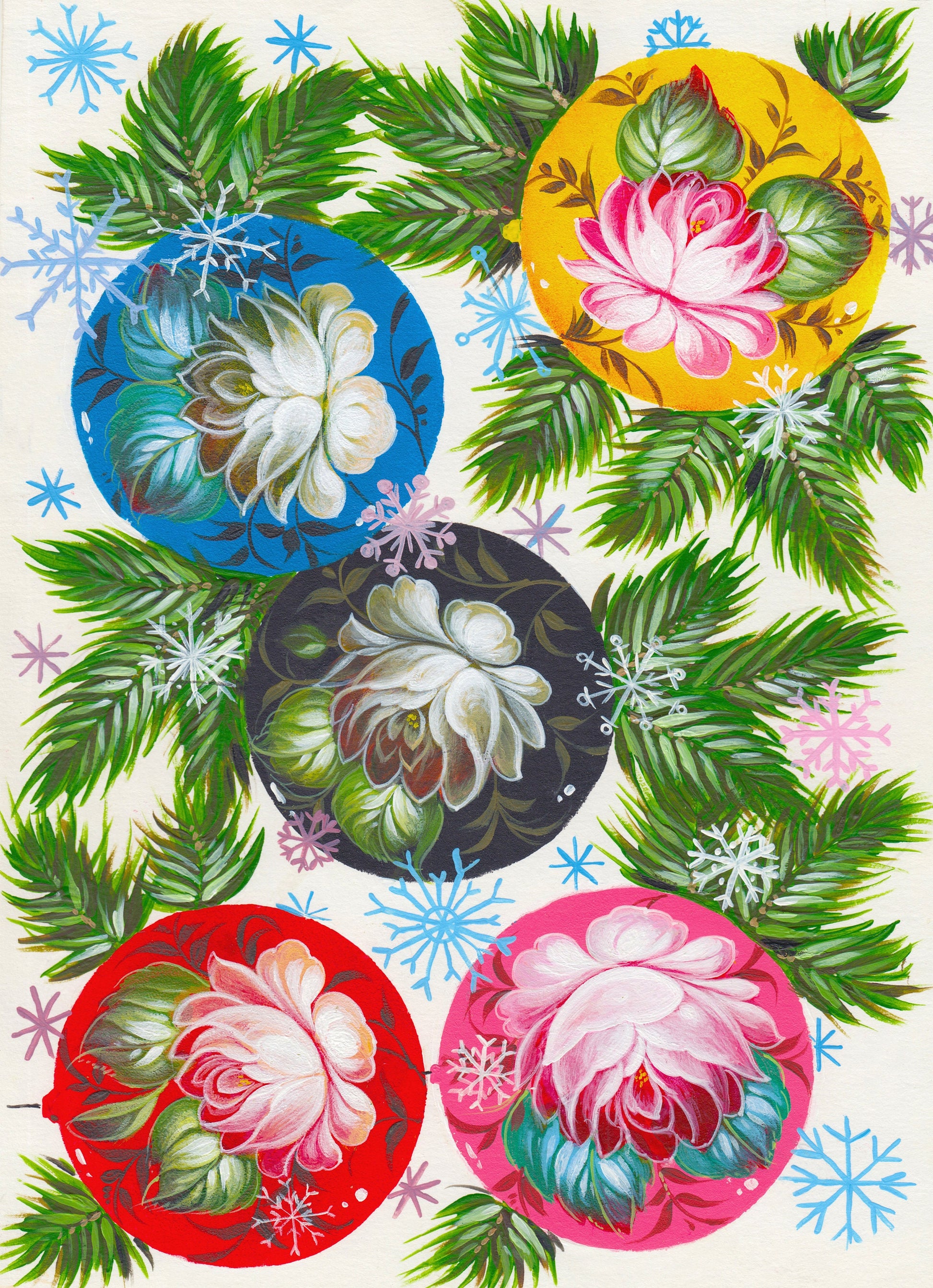 colorful flowers decoupage paper