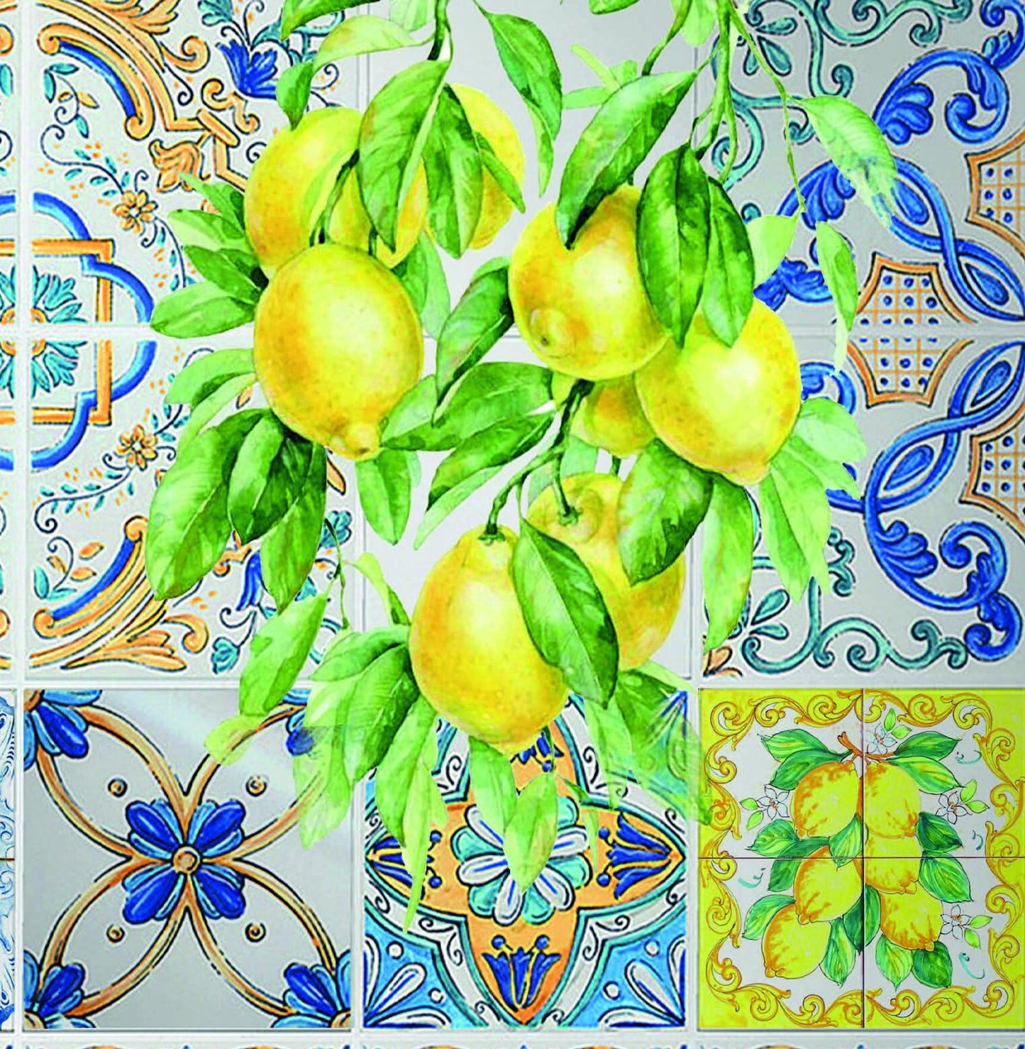 Large Decoupage for Furniture - Rice Paper - Vintage Decoupage - Floral Decoupage Paper - Lemon Fruit