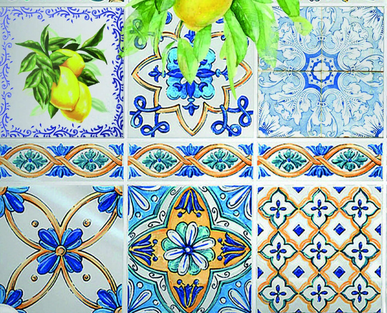 Large Decoupage for Furniture - Rice Paper - Vintage Decoupage - Floral Decoupage Paper - Lemon Fruit