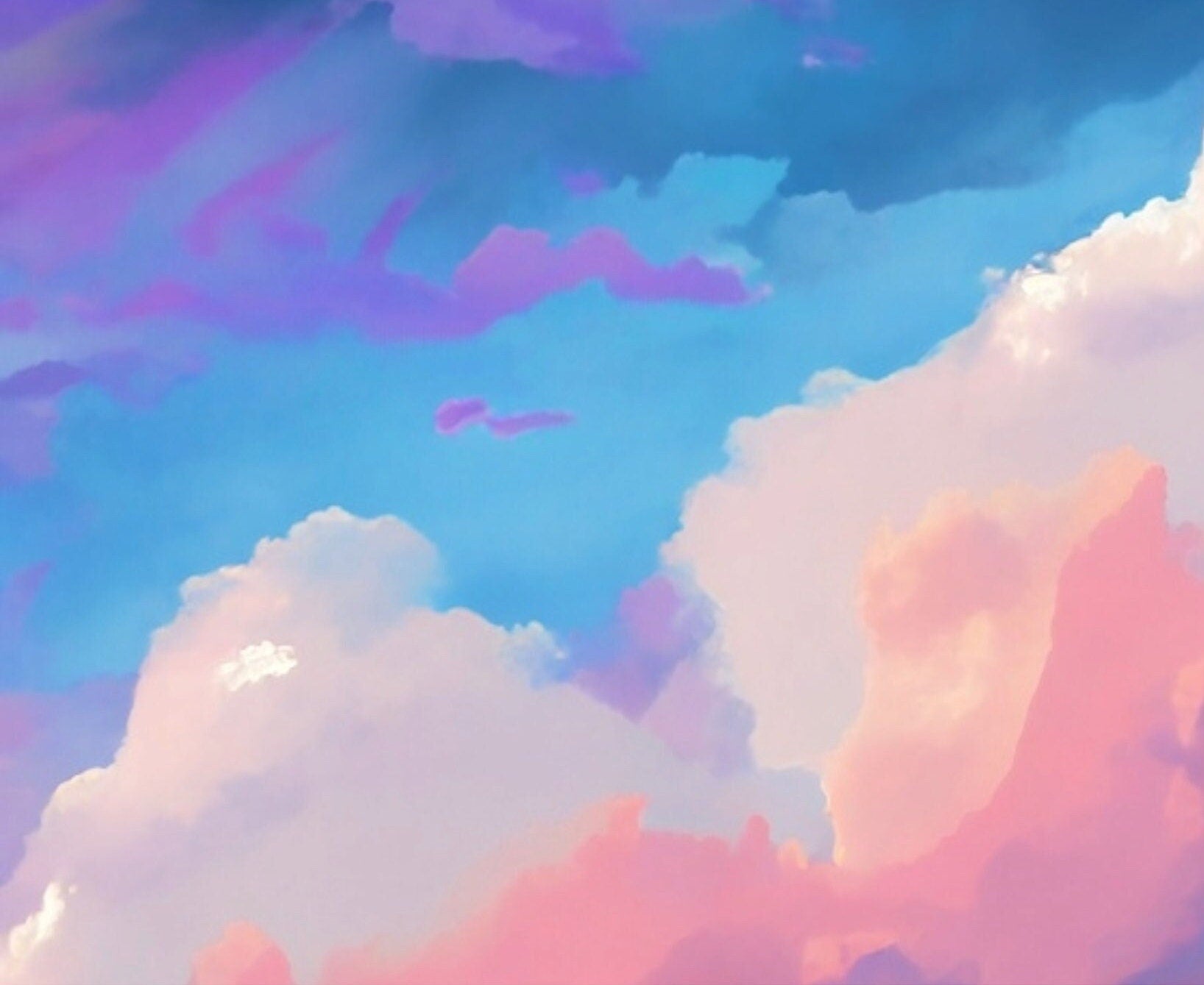 Decoupage Paper - Rice Paper for Decoupage - Pastel Color Clouds - Large Decoupage Paper for Furniture - Blue Sky
