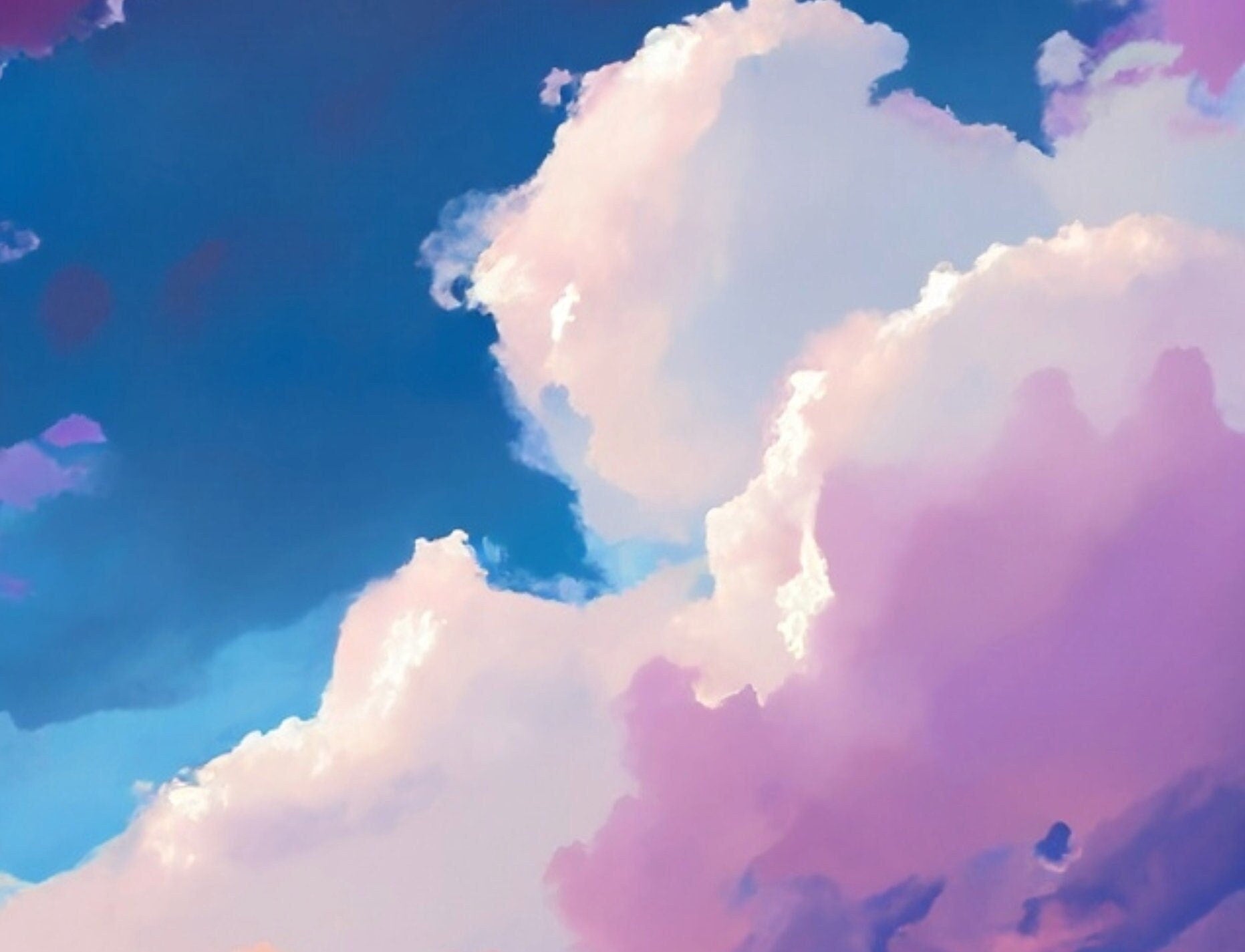 Decoupage Paper - Rice Paper for Decoupage - Pastel Color Clouds - Large Decoupage Paper for Furniture - Blue Sky