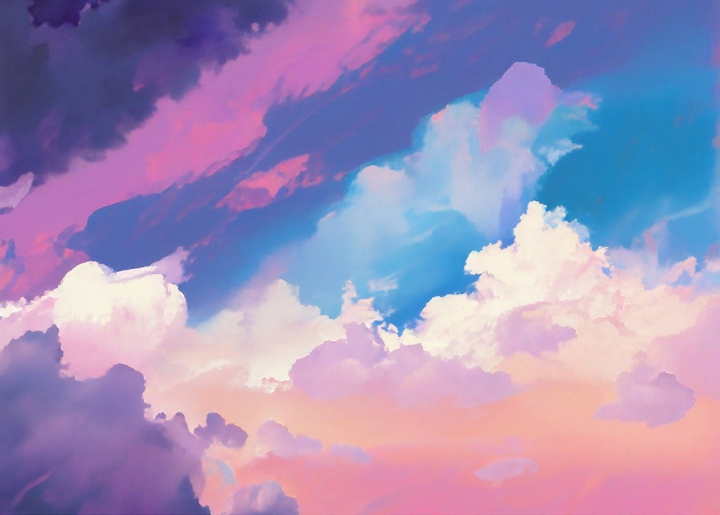 Decoupage Paper - Rice Paper for Decoupage - Pastel Color Clouds - Large Decoupage Paper for Furniture - Blue Sky
