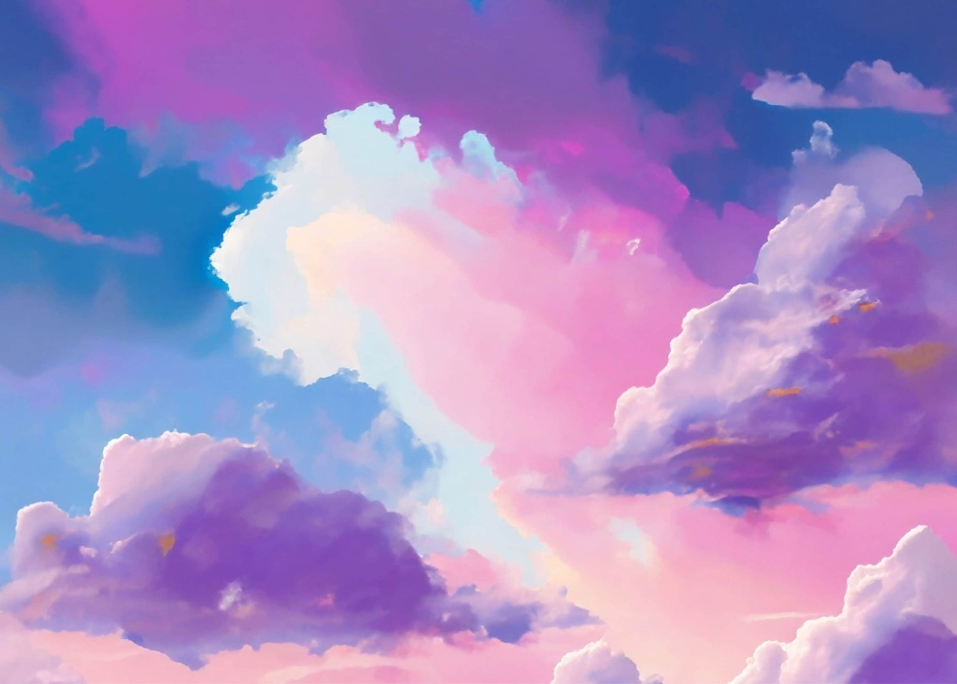 Large Decoupage Paper for Furniture - Rice Paper for Decoupage - Pastel Color Clouds - Decoupage Paper - Blue Sky