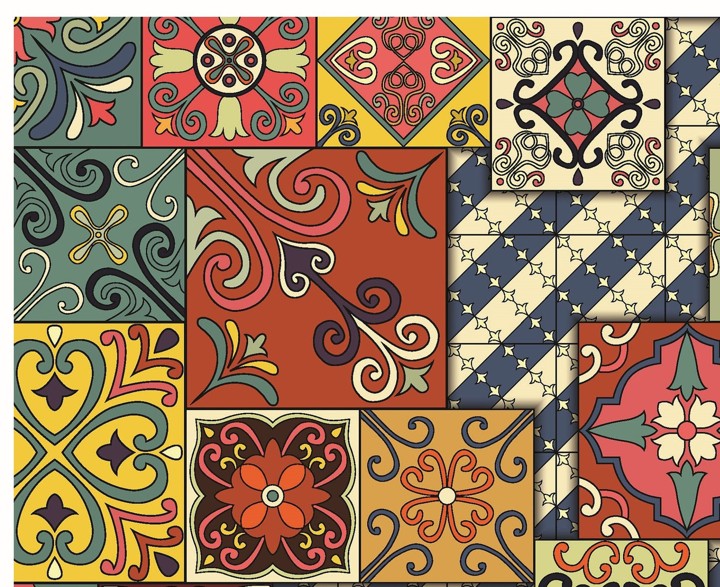 Large Decoupage for Furniture - Rice Paper - Vintage Decoupage - Floral Decoupage Paper - Authentic Pattern Tile - Moroccon