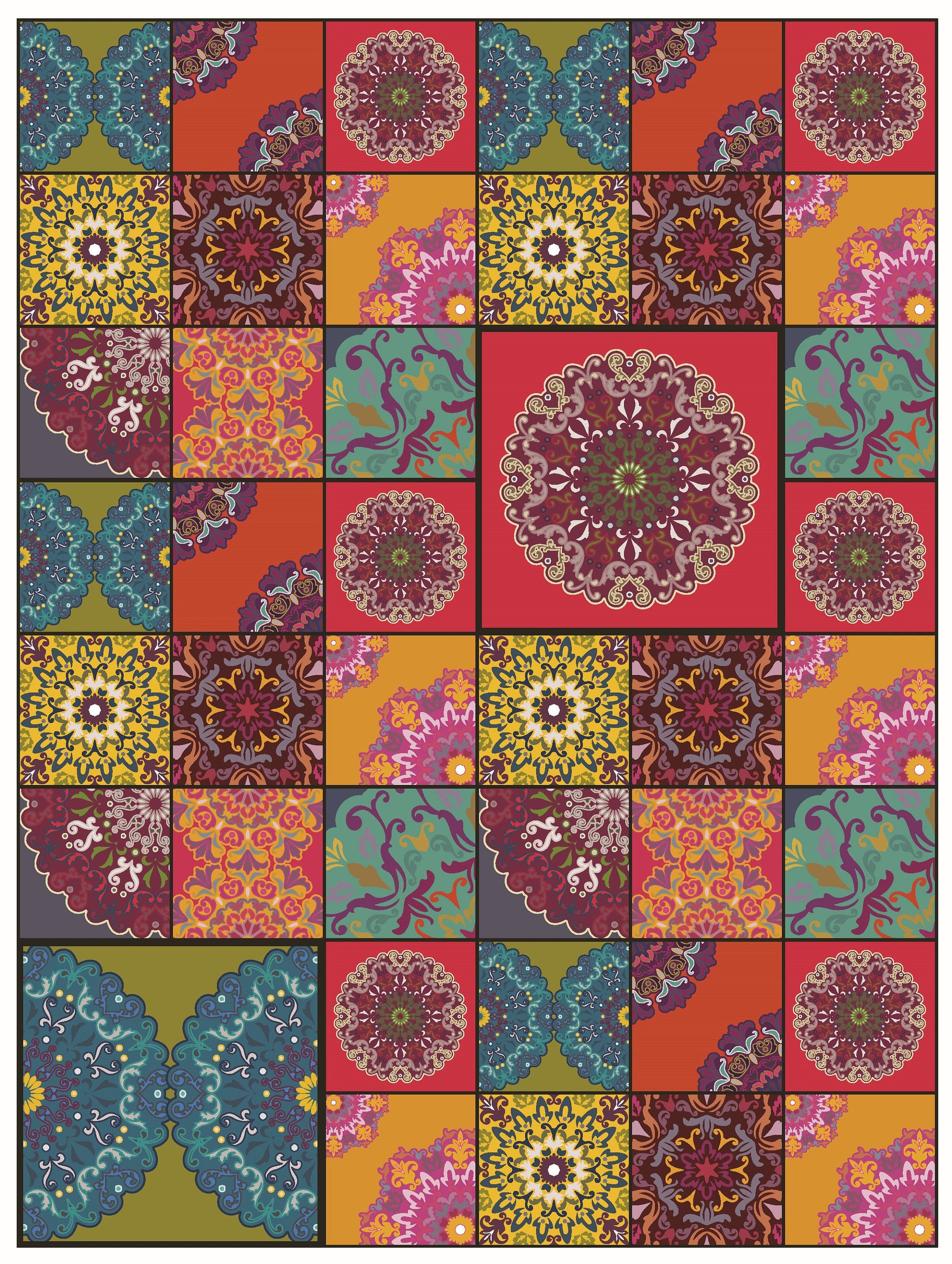 Large Decoupage for Furniture - Rice Paper - Vintage Decoupage - Floral Decoupage Paper - Authentic Pattern Tile - Moroccon