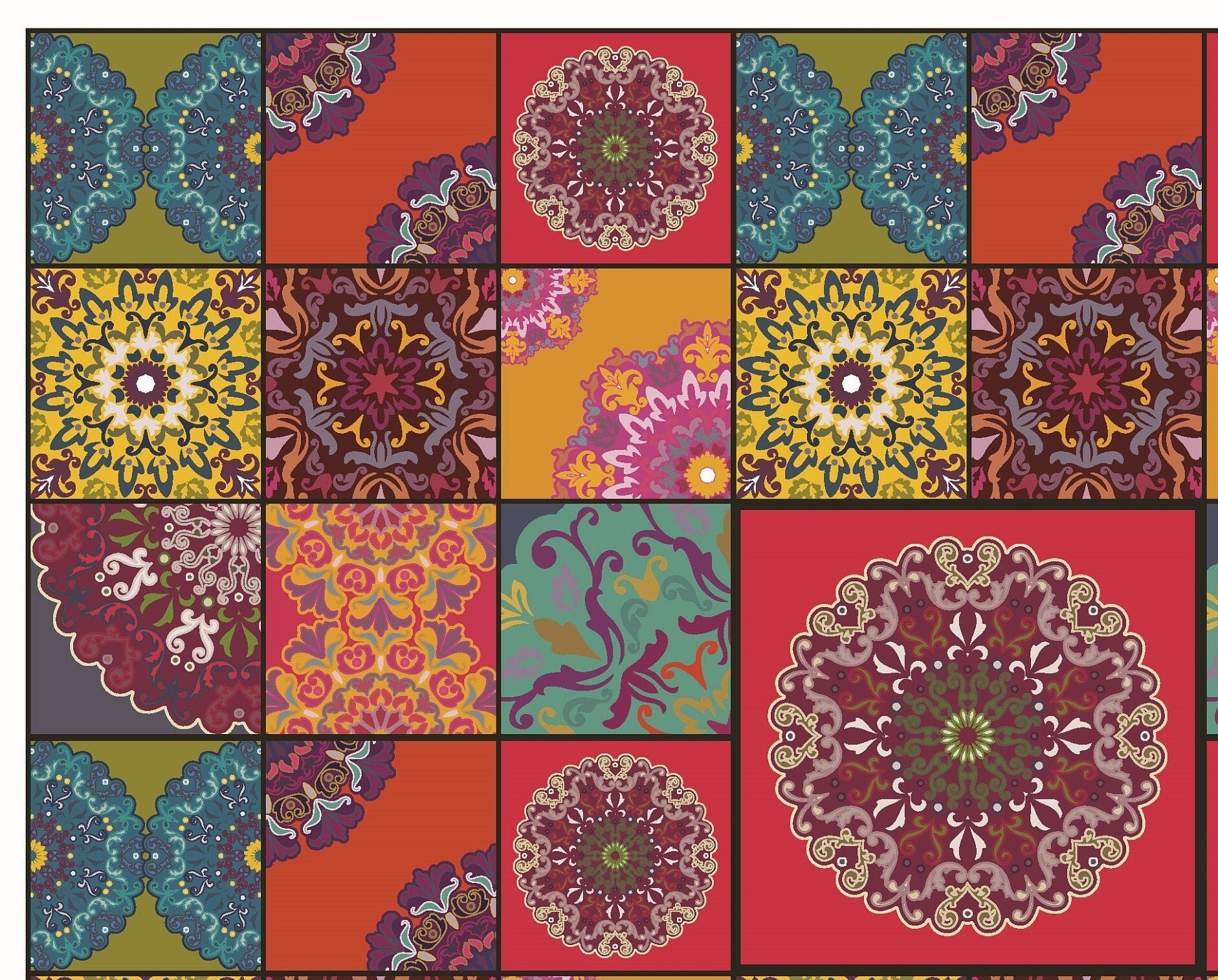 Large Decoupage for Furniture - Rice Paper - Vintage Decoupage - Floral Decoupage Paper - Authentic Pattern Tile - Moroccon