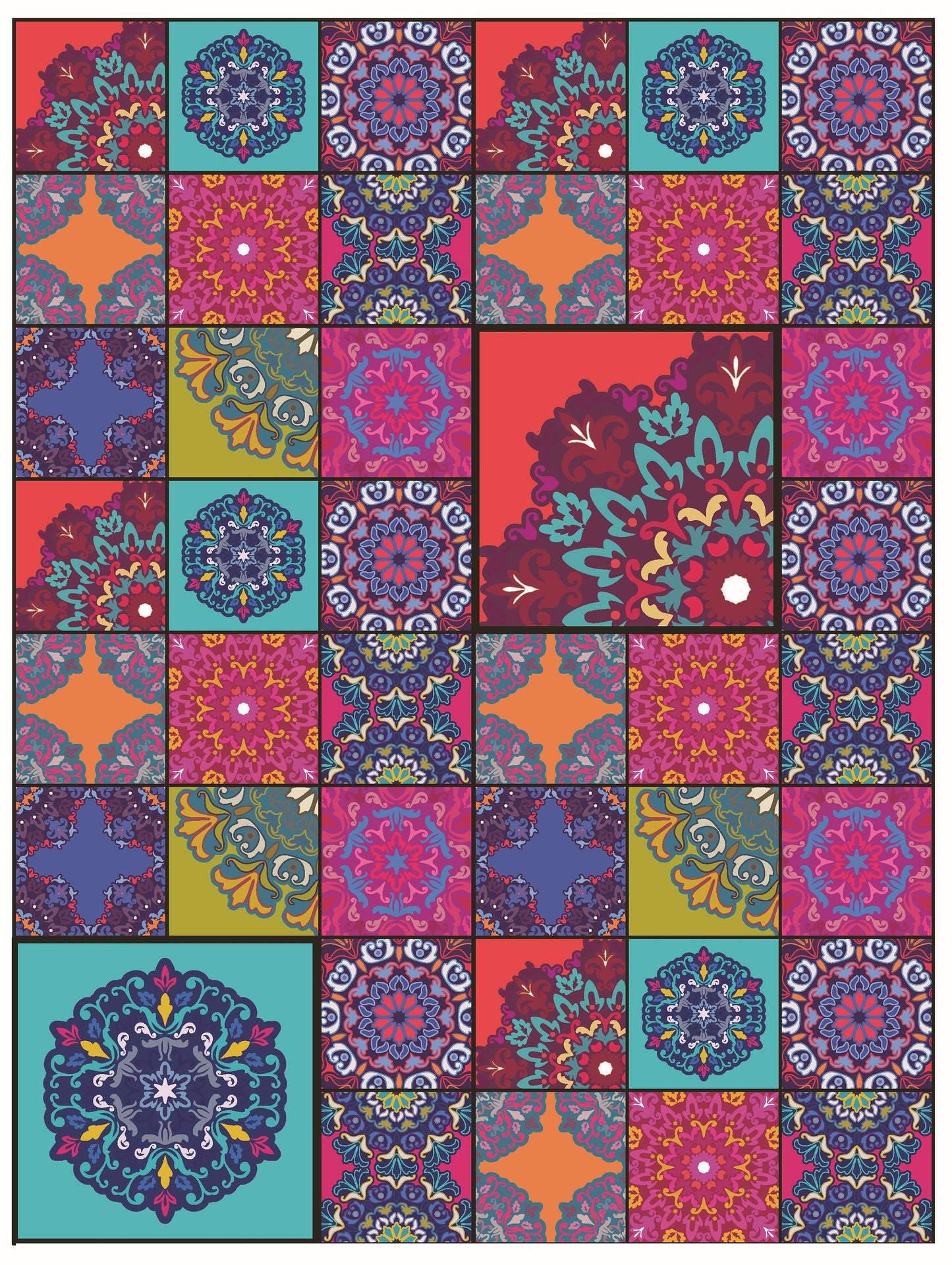 Large Decoupage for Furniture - Rice Paper - Vintage Decoupage - Floral Decoupage Paper - Authentic Mandala Pattern - Moroccon