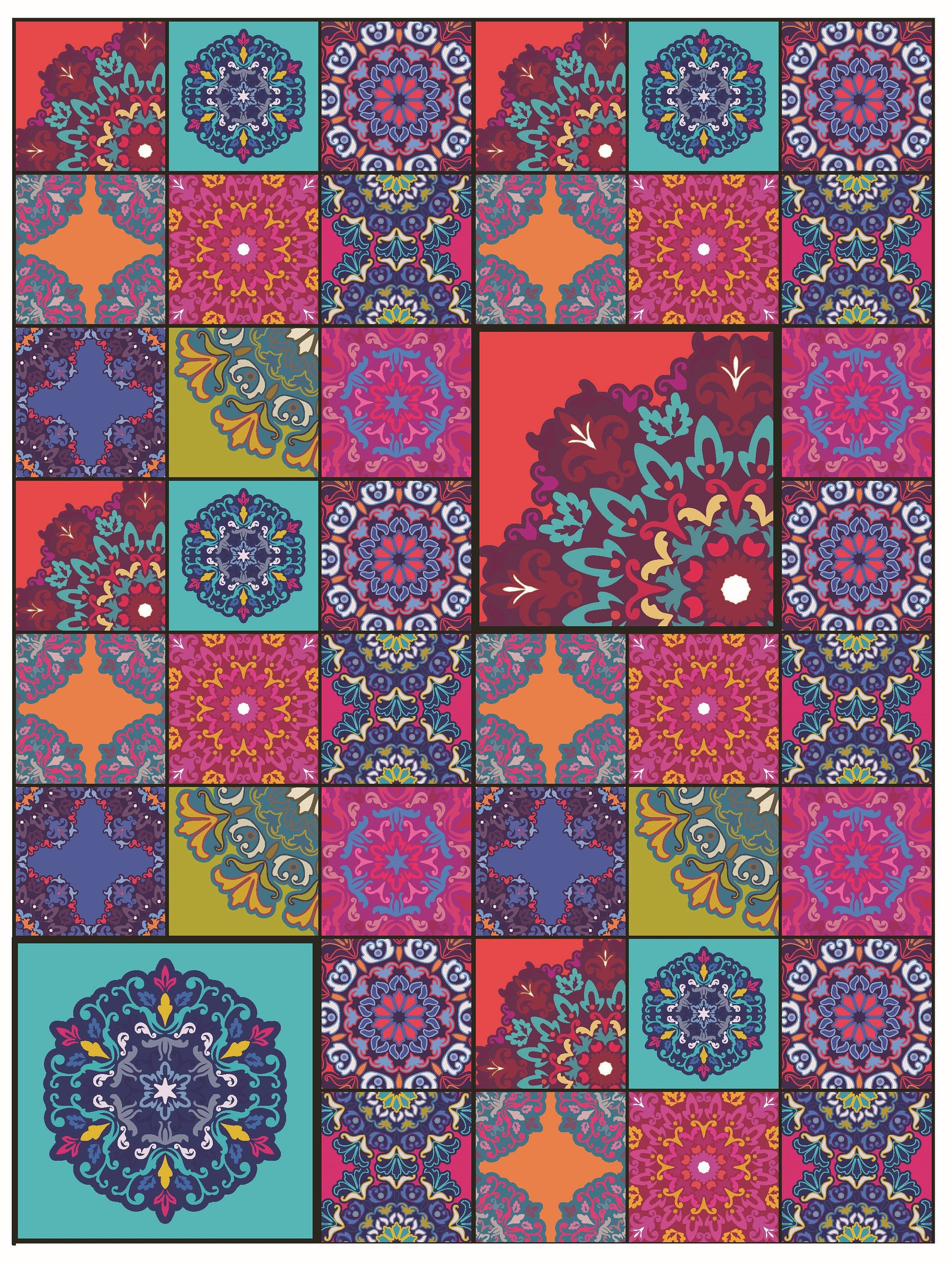 Large Decoupage for Furniture - Rice Paper - Vintage Decoupage - Floral Decoupage Paper - Authentic Mandala Pattern - Moroccon