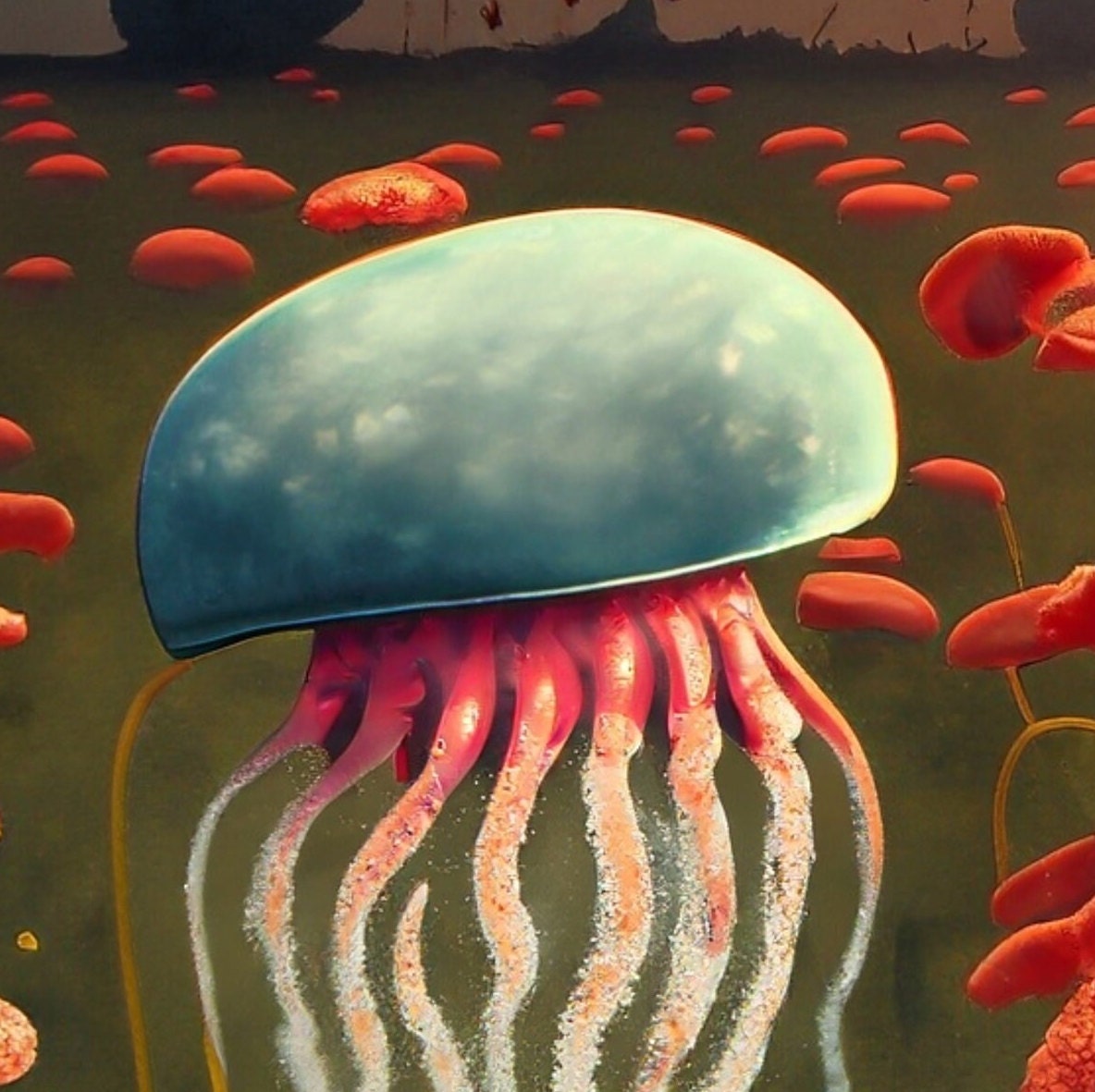 Large Decoupage Paper for Furniture - Rice Paper for Decoupage - Medusae - Decoupage Paper - White Jellyfish