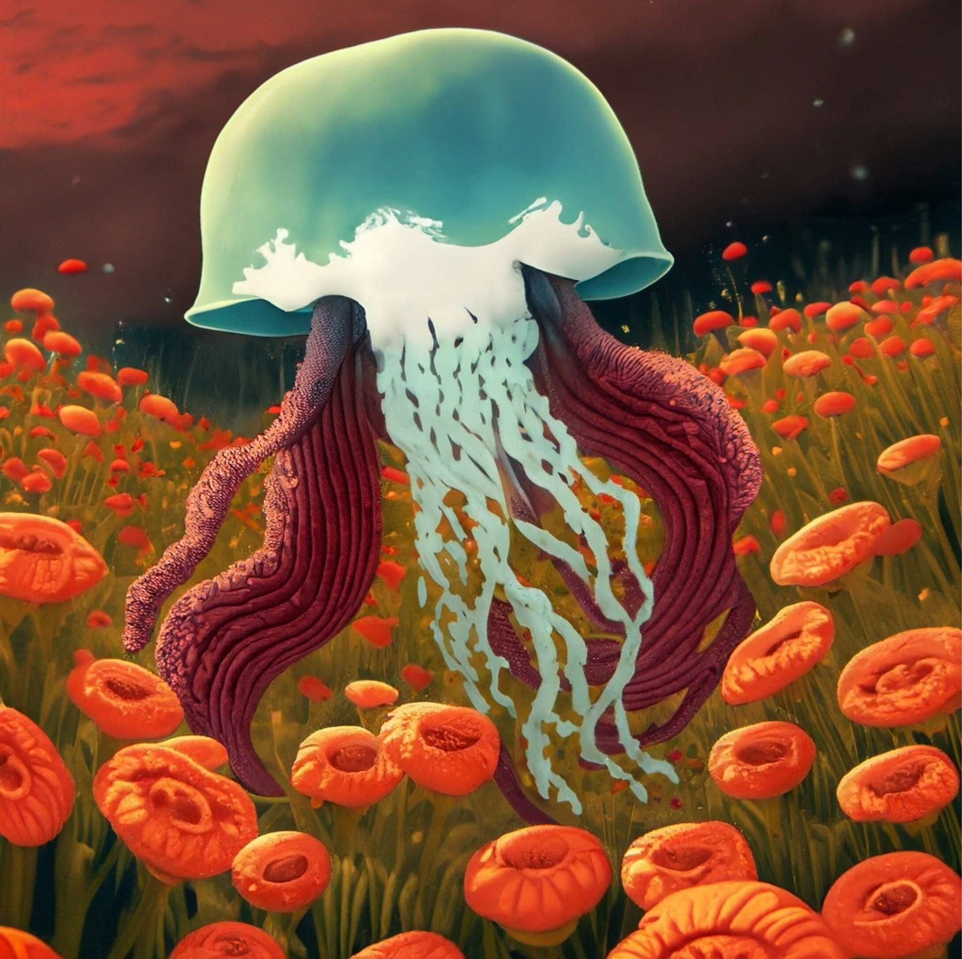 Large Decoupage Paper for Furniture - Rice Paper for Decoupage - Medusae - Decoupage Paper - White Jellyfish