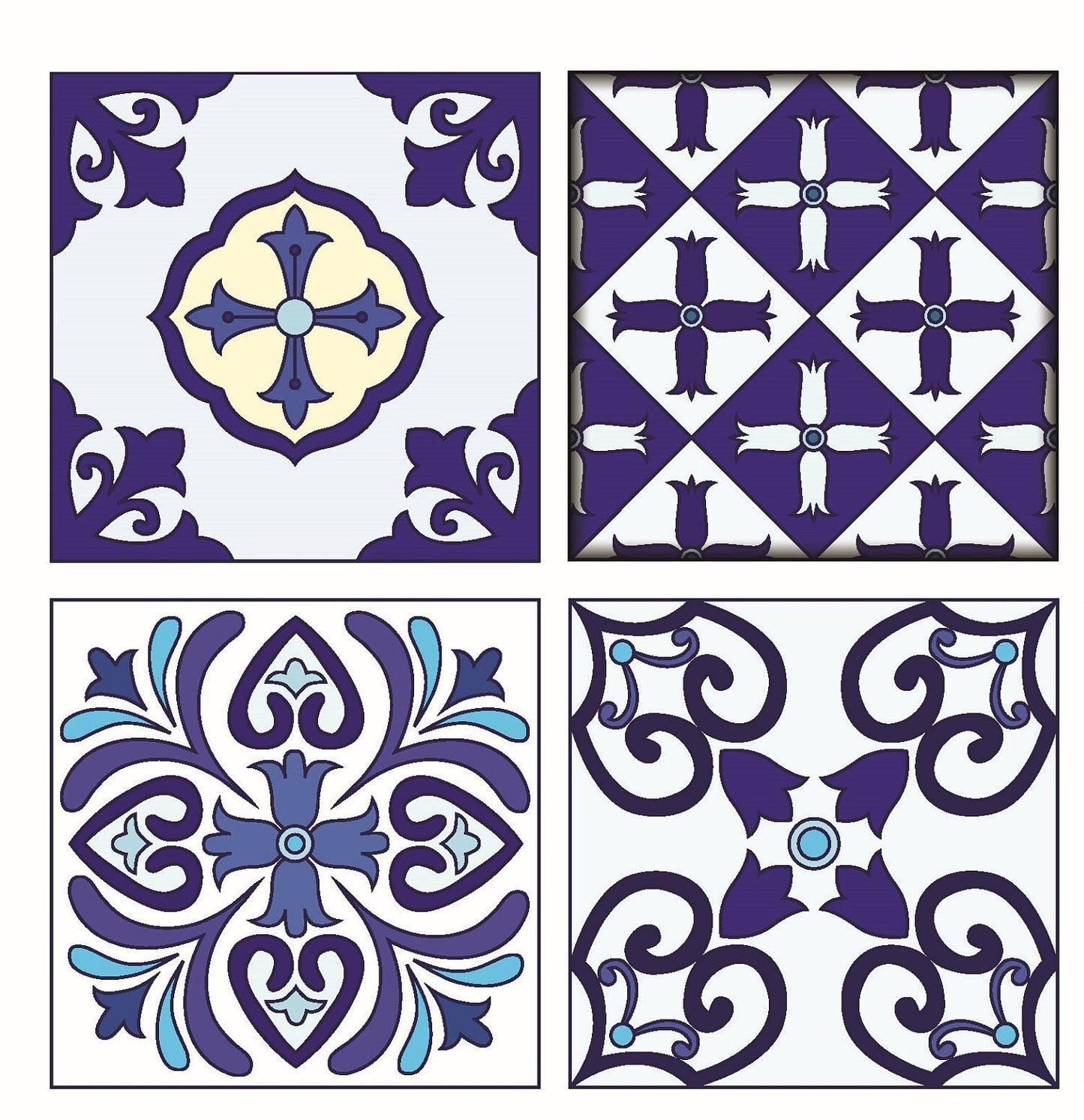Authentic Pattern - Large Decoupage for Furniture - Rice Paper - Vintage Decoupage - Floral Decoupage Paper - Blue Tile