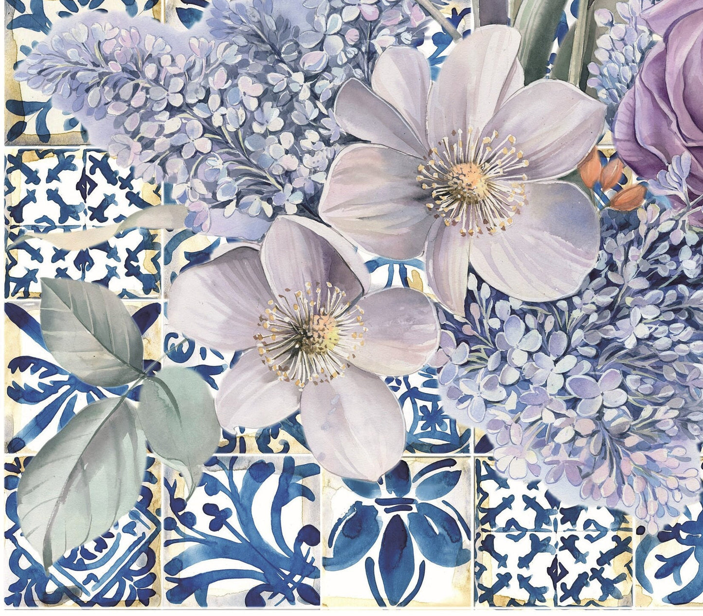 Authentic Pattern Flowers - Large Decoupage for Furniture - Rice Paper - Vintage Decoupage - Decoupage Paper