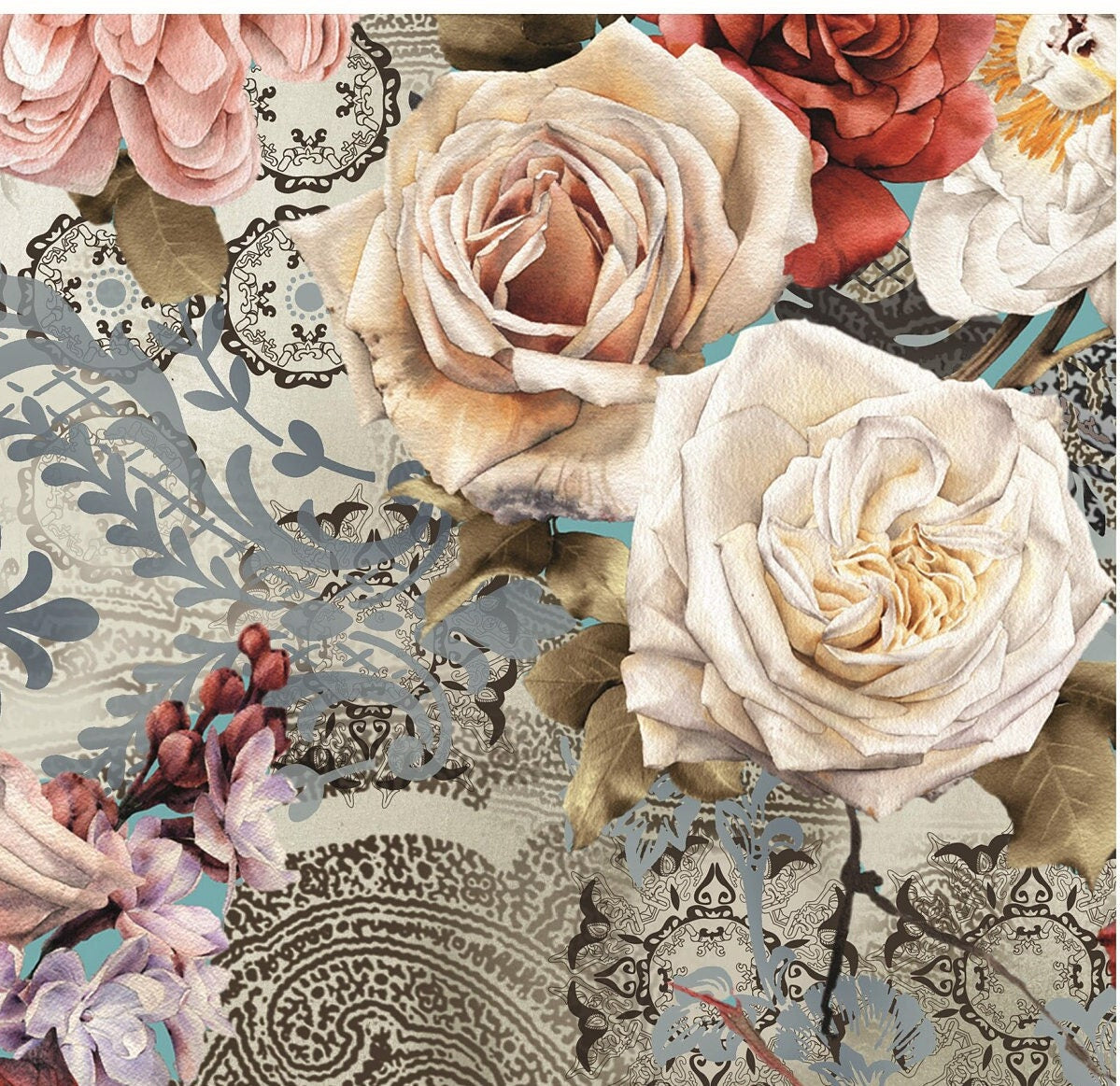 Floral Rice Paper – Large Decoupage Paper for Furniture