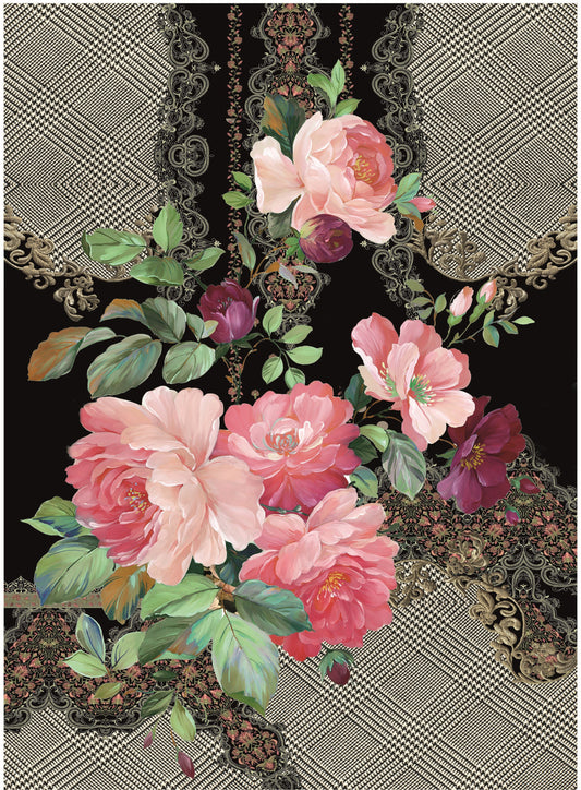 Authentic Pattern Flowers - Large Decoupage for Furniture - Rice Paper - Vintage Decoupage - Decoupage Paper