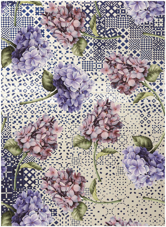 Authentic Pattern Hydrangea - Large Decoupage for Furniture - Rice Paper - Vintage Decoupage - Decoupage Paper - Shabby Chic