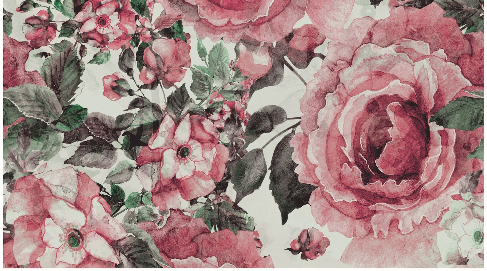 Dark Pink Flowers - Large Decoupage for Furniture - Rice Paper - Vintage Decoupage - Decoupage Paper - Shabby Chic
