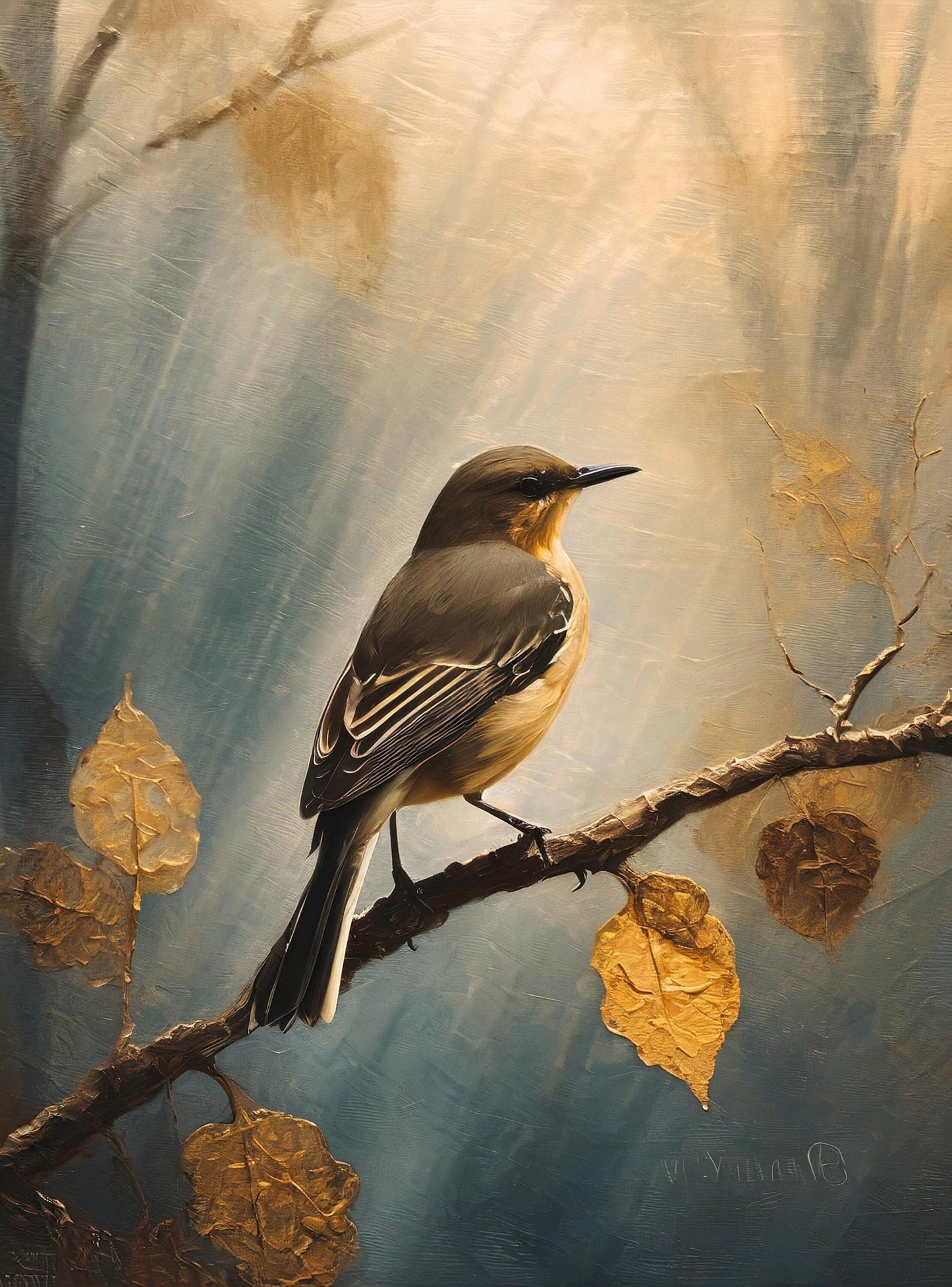 Large Decoupage Paper for Furniture - Rice Paper - Watercolor Autumn - Decoupage Paper - Bird Decoupage
