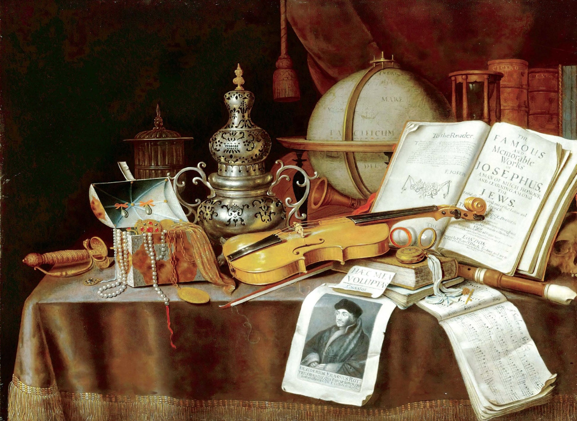 Ancient Books Violin - Large Decoupage Paper for Furniture - Vintage Decoupage - Rice Paper - Antique Decoupage Paper