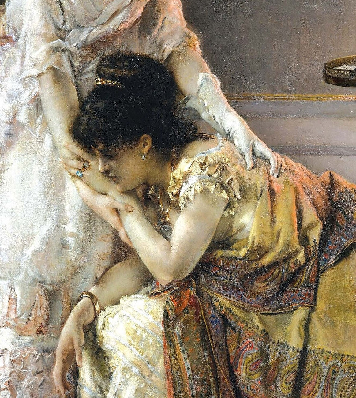Oil Paint Victorian Women - Large Decoupage Paper for Furniture - Vintage Decoupage - Rice Paper - Decoupage Paper