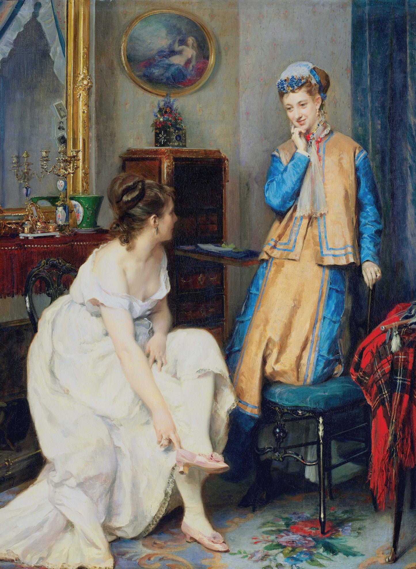 Oil Paint Victorian Women - Large Decoupage Paper for Furniture - Vintage Decoupage - Rice Paper - Decoupage Paper