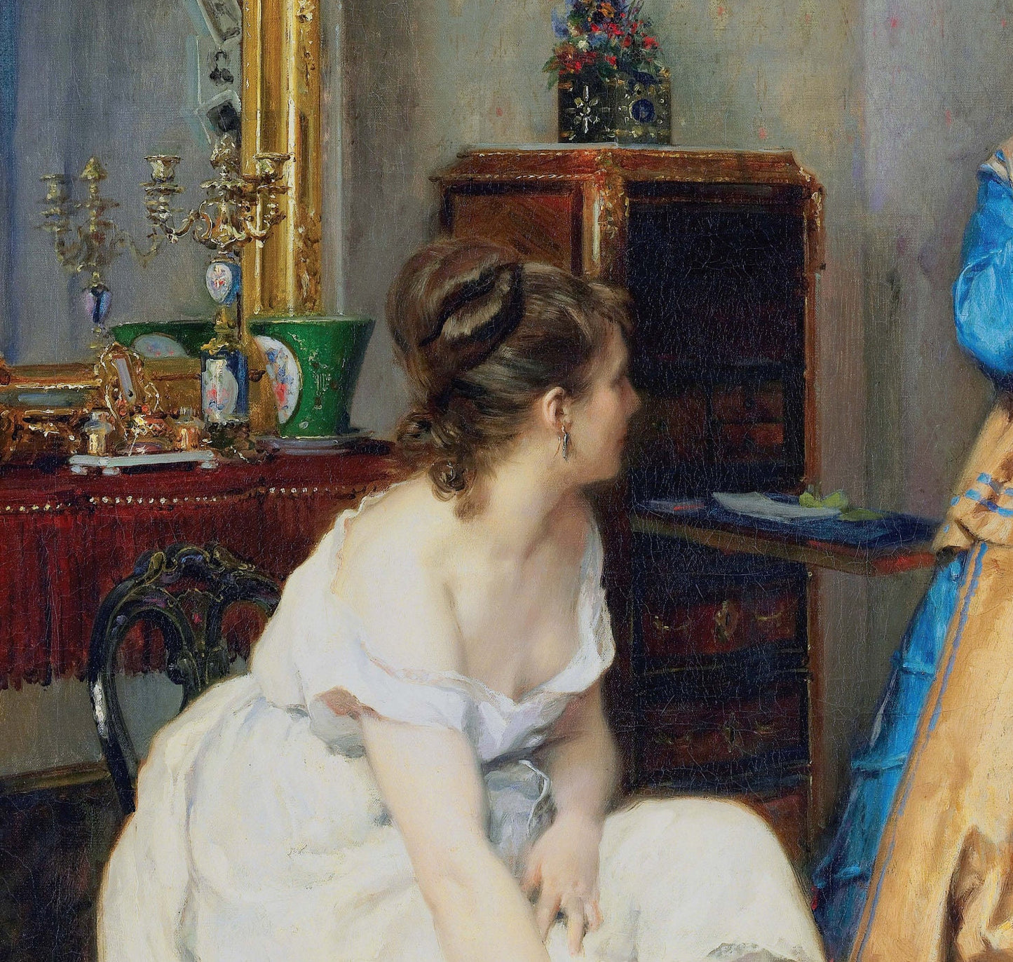 Oil Paint Victorian Women - Large Decoupage Paper for Furniture - Vintage Decoupage - Rice Paper - Decoupage Paper