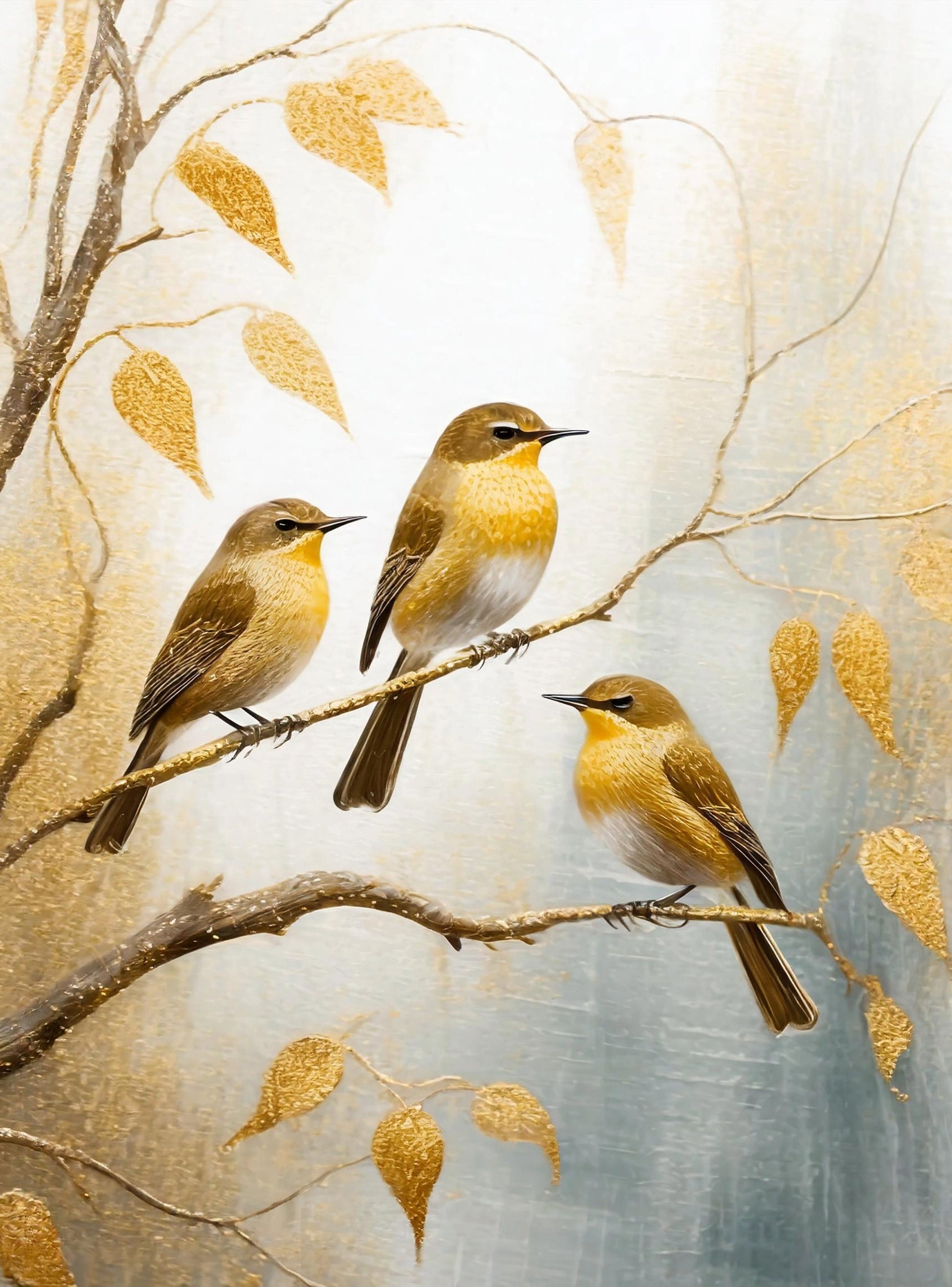 Large Decoupage Paper for Furniture - Rice Paper - Golden Autumn - Decoupage Paper - Bird Decoupage