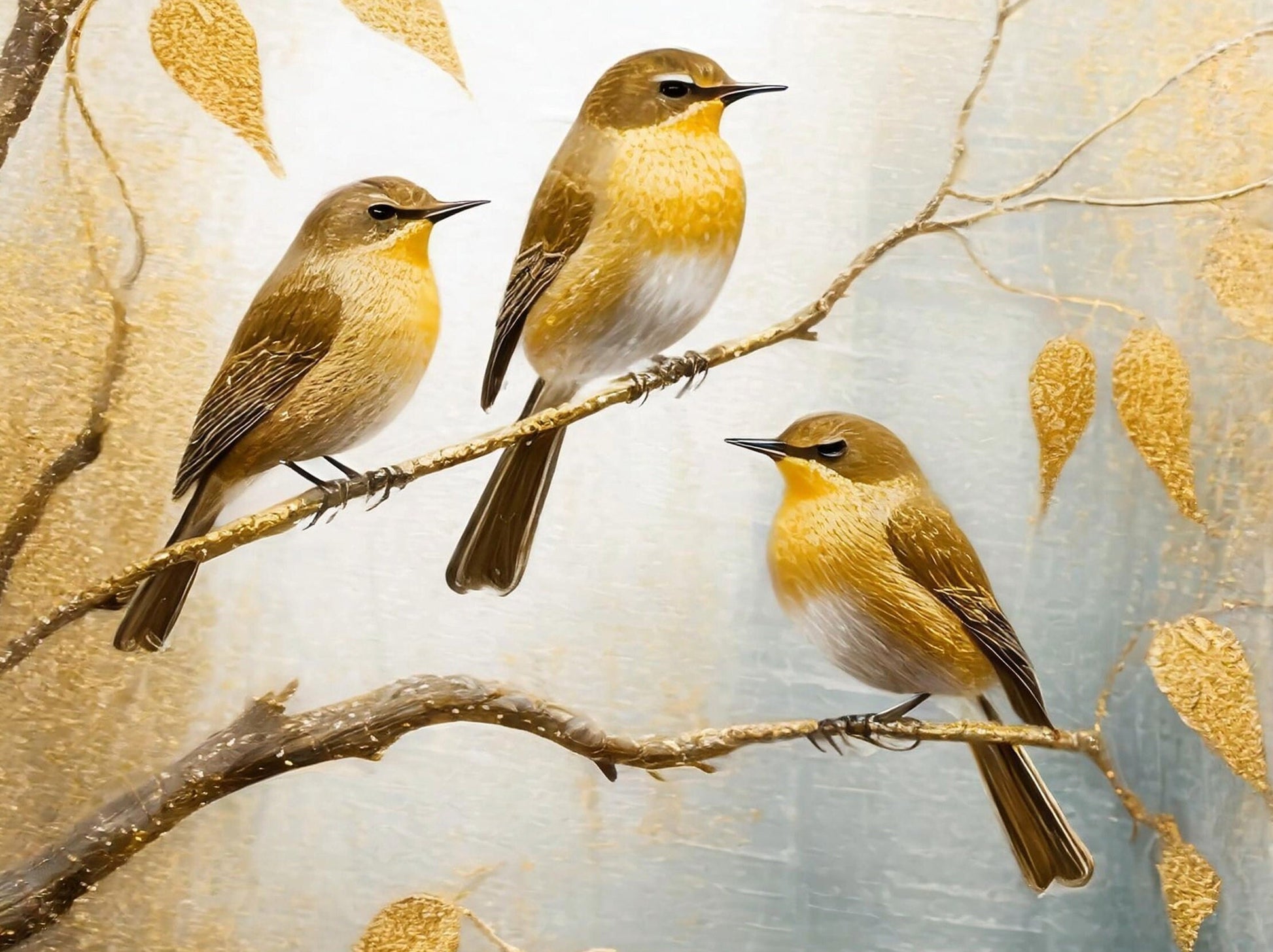 Large Decoupage Paper for Furniture - Rice Paper - Golden Autumn - Decoupage Paper - Bird Decoupage