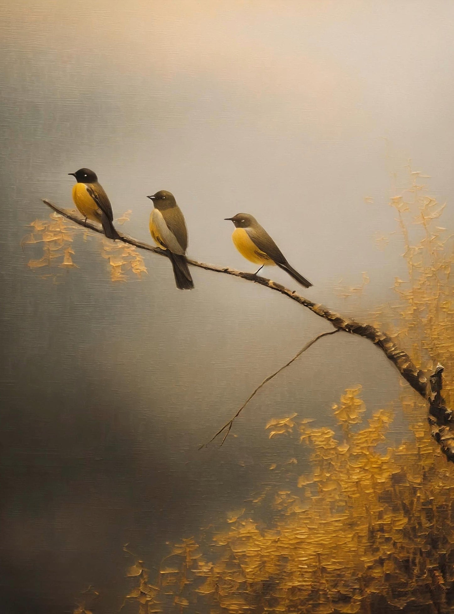 Large Decoupage Paper for Furniture - Rice Paper - Golden Autumn - Bird