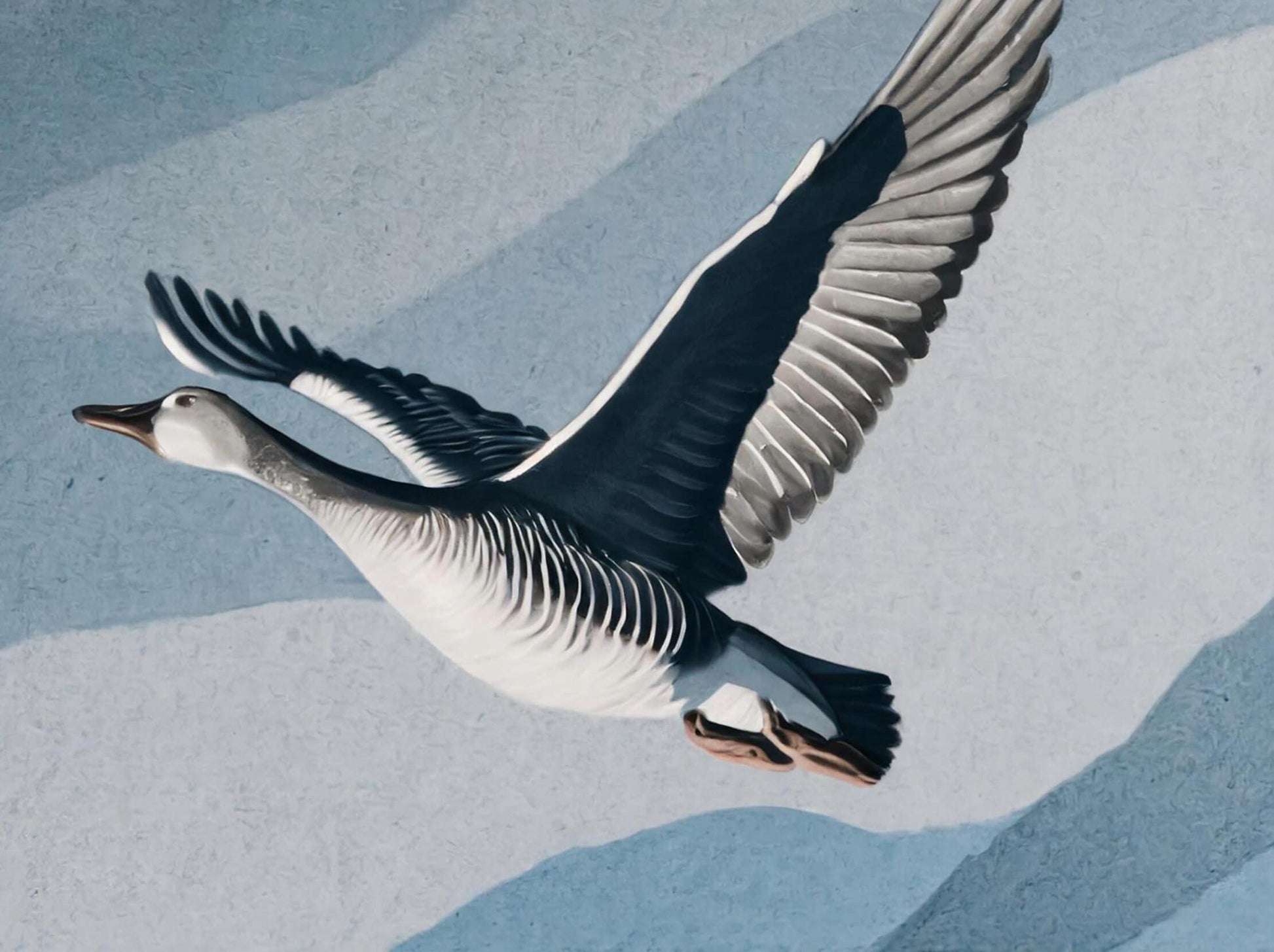 Flying Goose - Large Decoupage Paper for Furniture - Rice Paper - Decoupage Paper - Blue