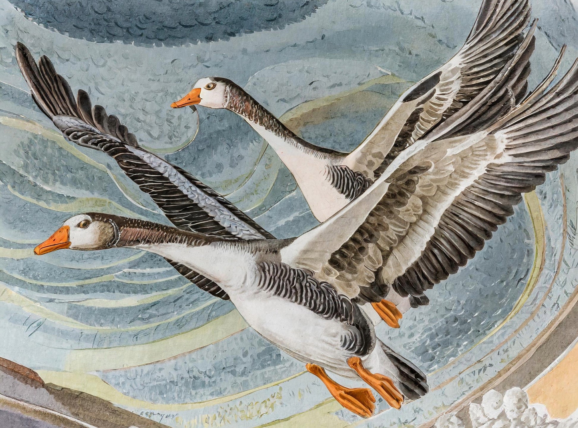 Flying Goose - Large Decoupage Paper for Furniture - Rice Paper - Decoupage Paper - Monochrome