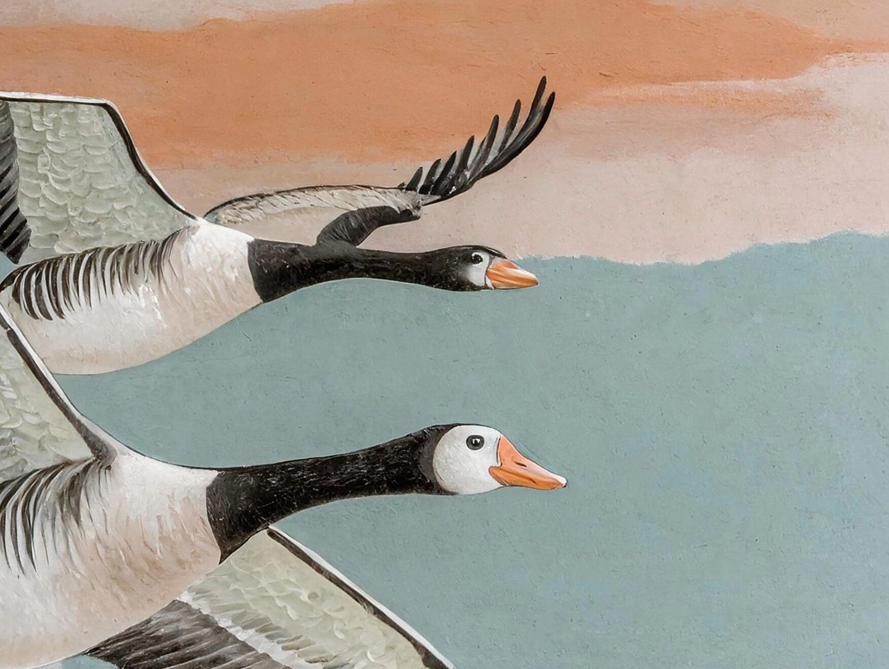 Flying Goose - Large Decoupage Paper for Furniture - Rice Paper - Decoupage Paper - Pastel Color