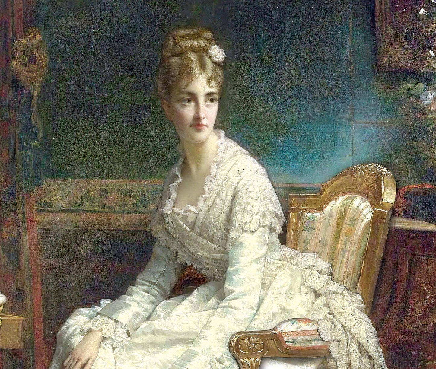 Victorian Lady Mirror - Large Decoupage Paper for Furniture - Vintage Decoupage - Rice Paper - Decoupage Paper