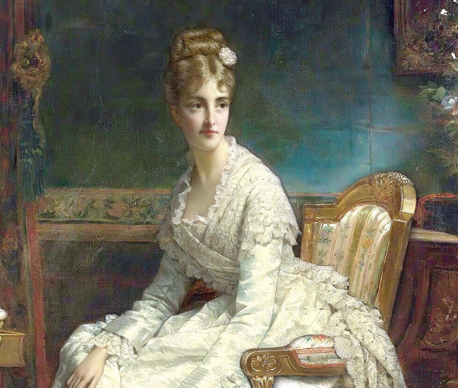 Victorian Lady Mirror - Large Decoupage Paper for Furniture - Vintage Decoupage - Rice Paper - Decoupage Paper