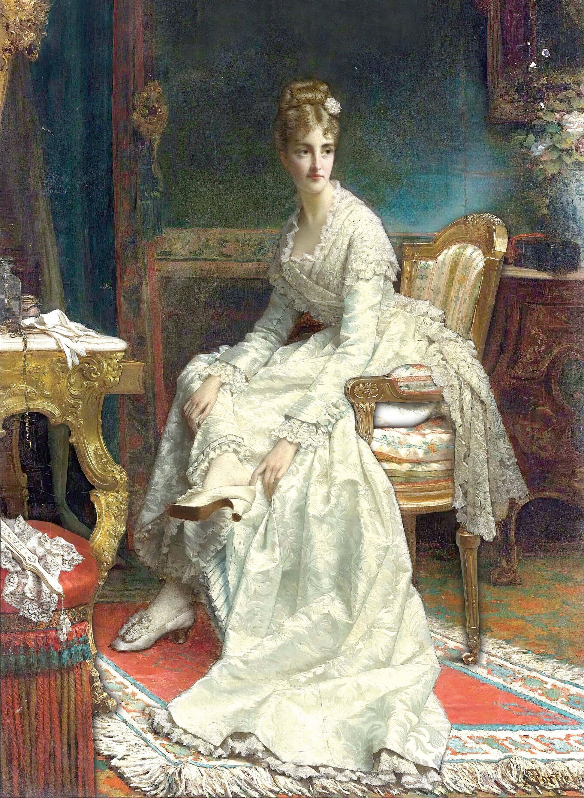 Victorian Lady Mirror - Large Decoupage Paper for Furniture - Vintage Decoupage - Rice Paper - Decoupage Paper