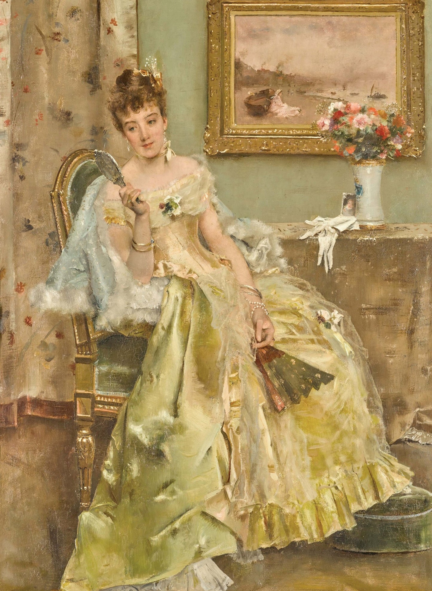 Victorian Lady Floral - Large Decoupage Paper for Furniture - Vintage Decoupage - Rice Paper - Decoupage Paper