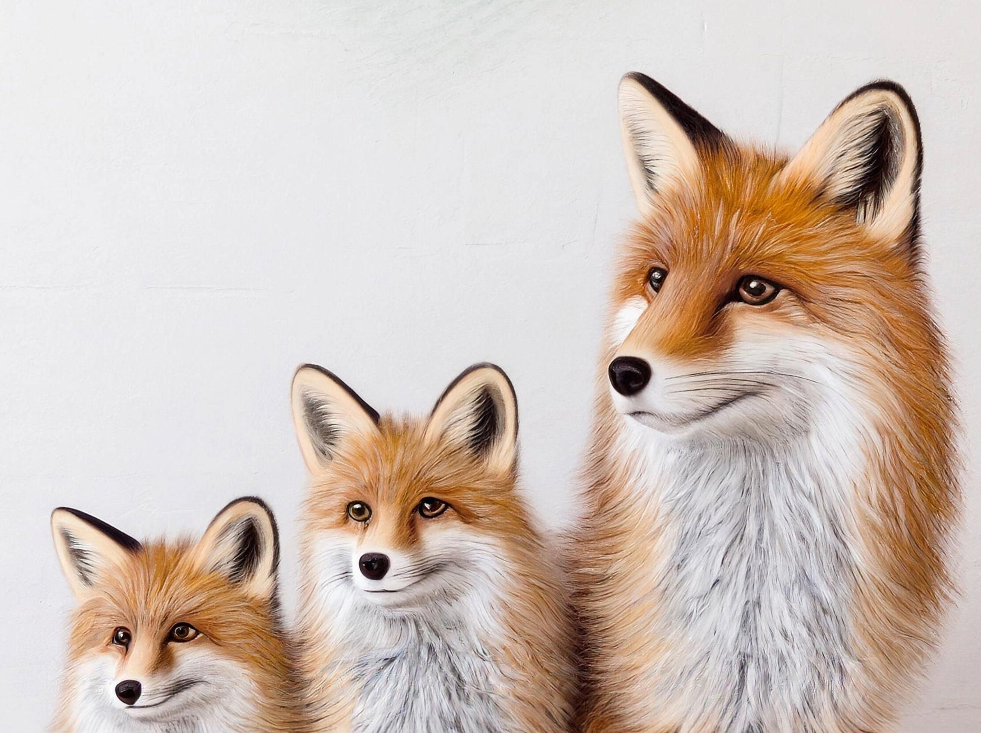 Fox Family - Large Decoupage Paper for Furniture - Rice Paper - Decoupage Paper