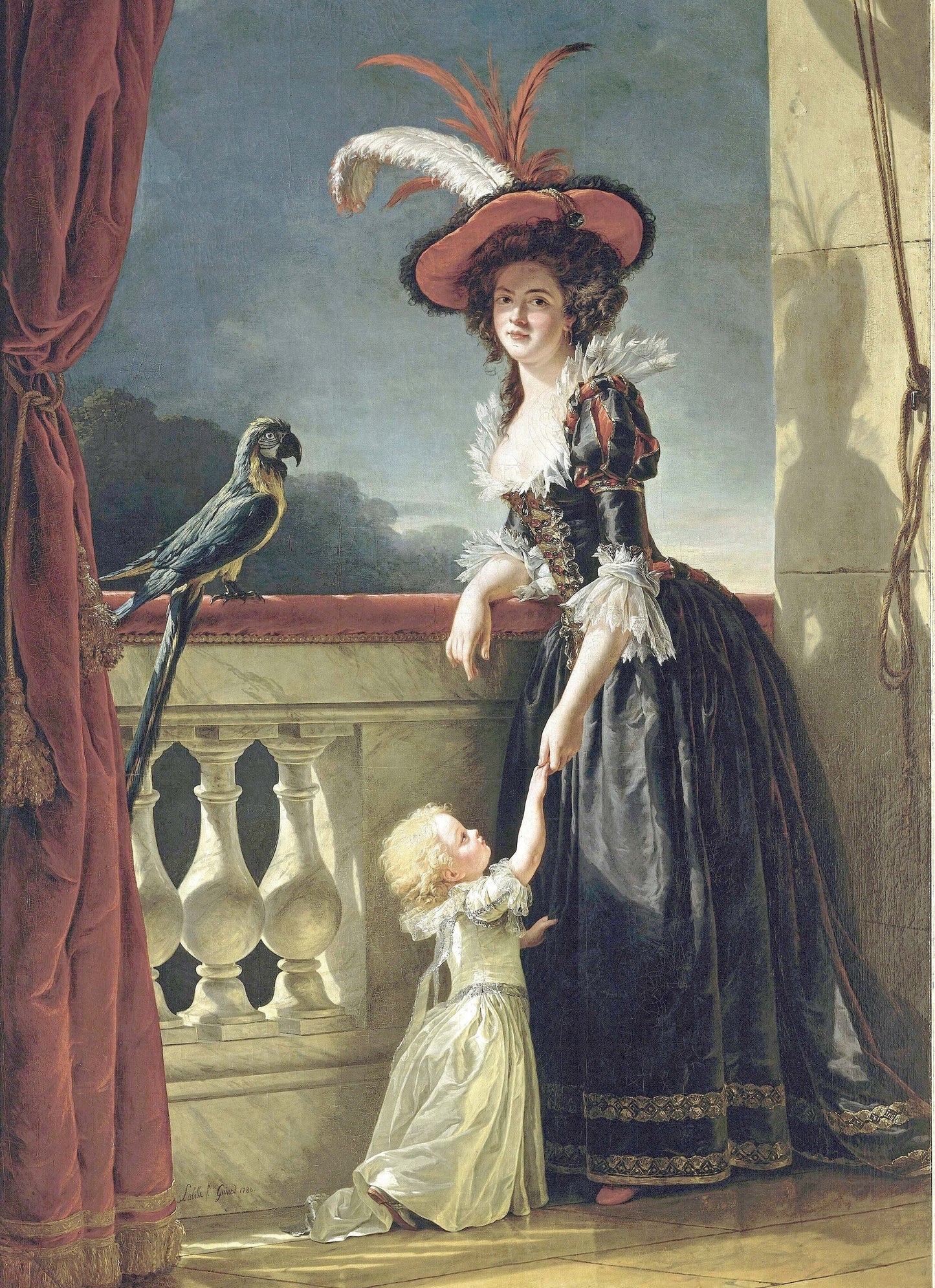 Victorian Era - Mother & Child with Parrot - Large Decoupage Paper for Furniture - Vintage Decoupage - Rice Paper - Decoupage Paper