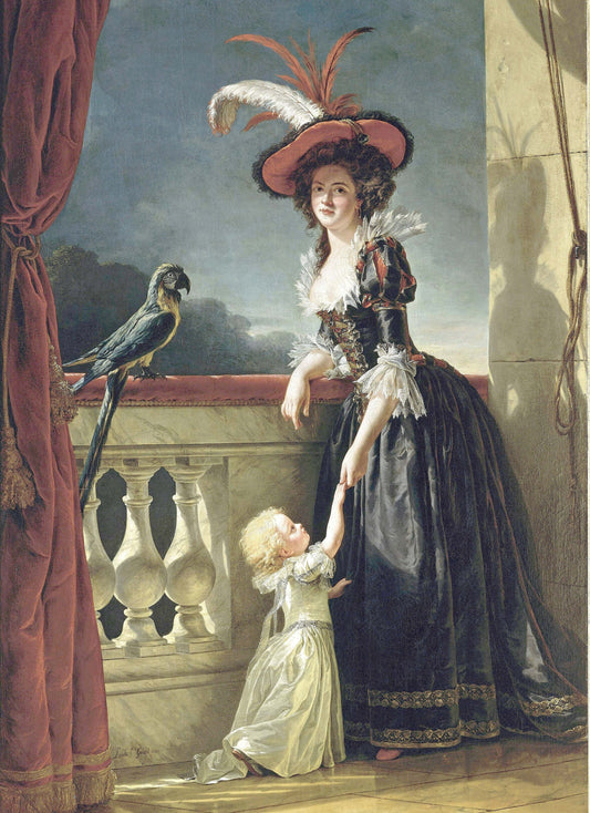 Victorian Era - Mother & Child with Parrot - Large Decoupage Paper for Furniture - Vintage Decoupage - Rice Paper - Decoupage Paper