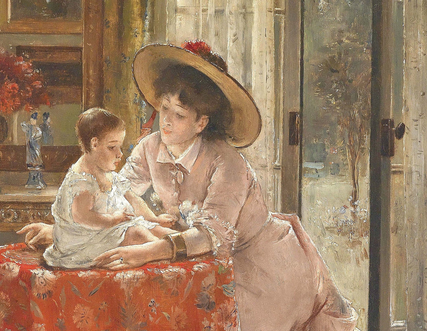 Victorian Era Mother & Child - Large Decoupage Paper for Furniture - Vintage Decoupage - Rice Paper - Decoupage Paper