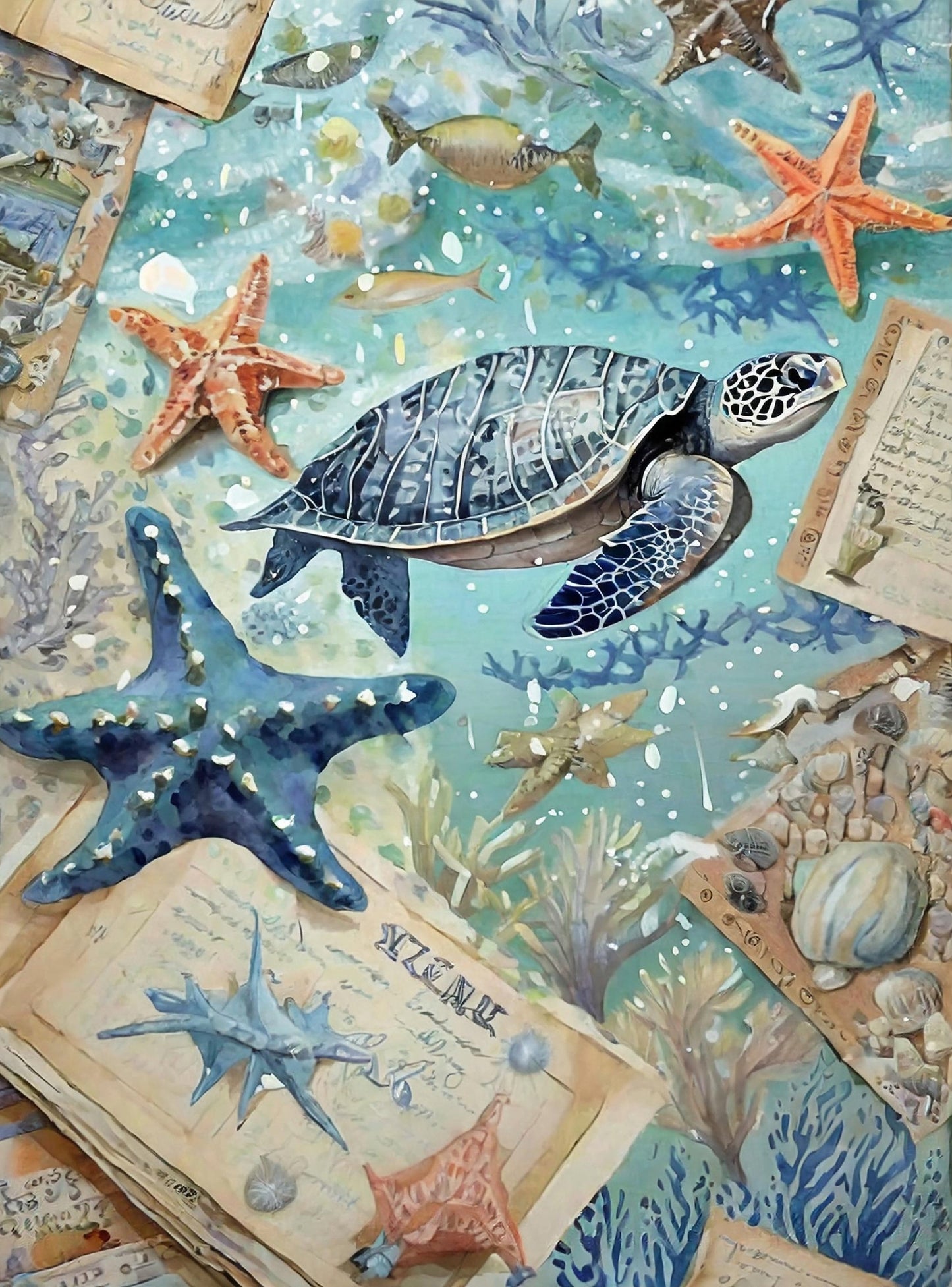 sea life decoupage paper