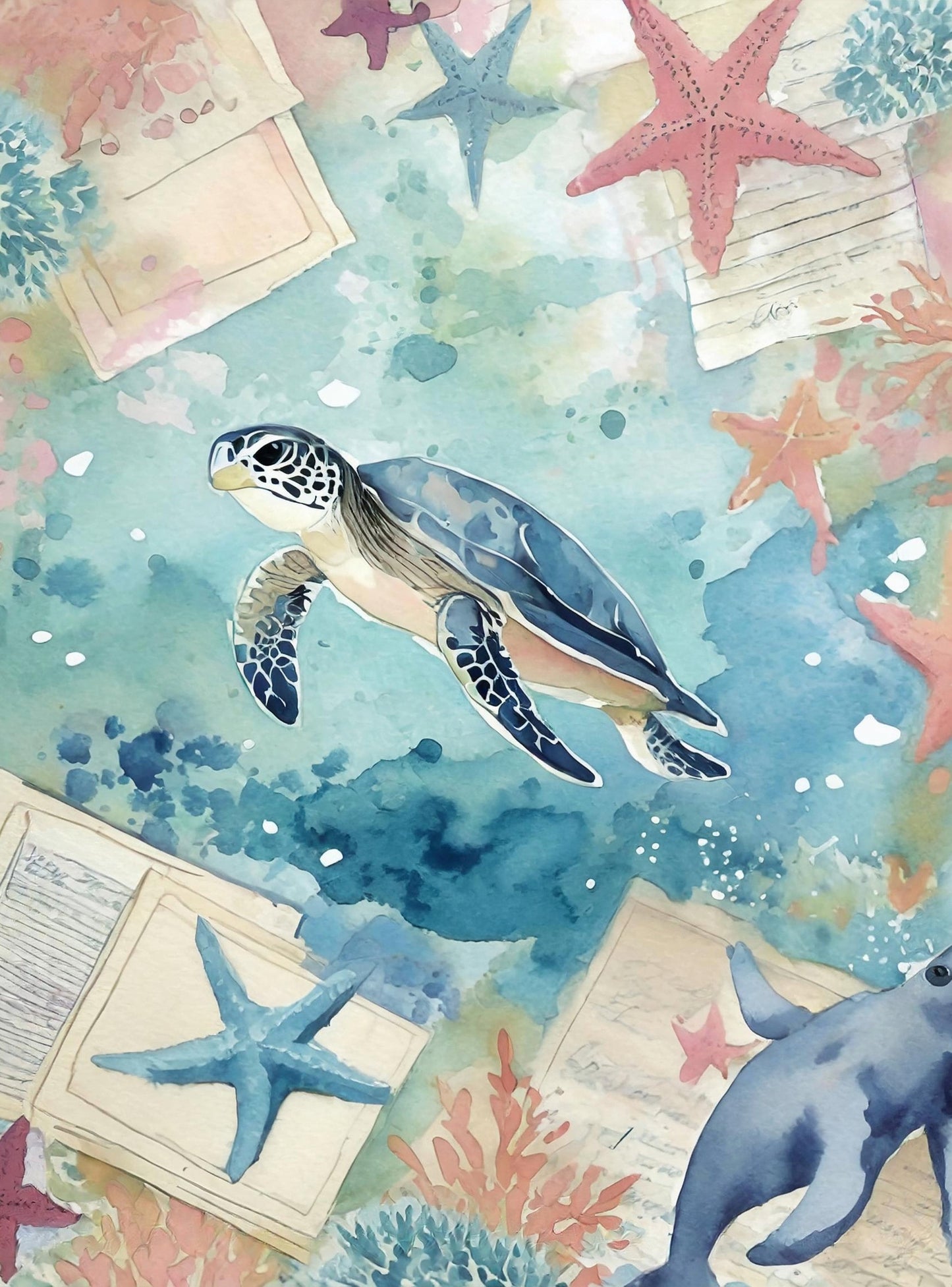 turtle decoupage paper