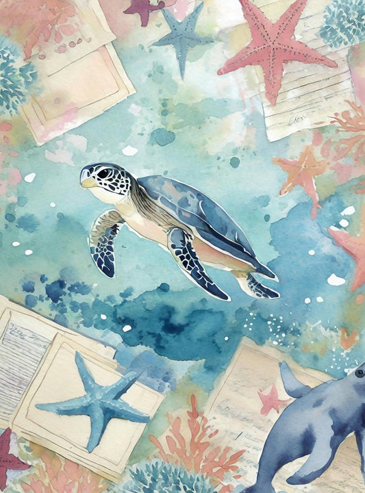 turtle decoupage paper