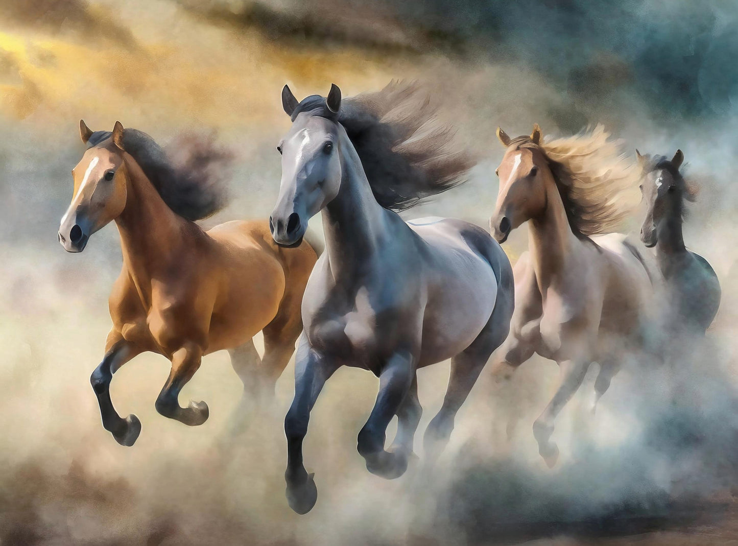 horses decoupage paper