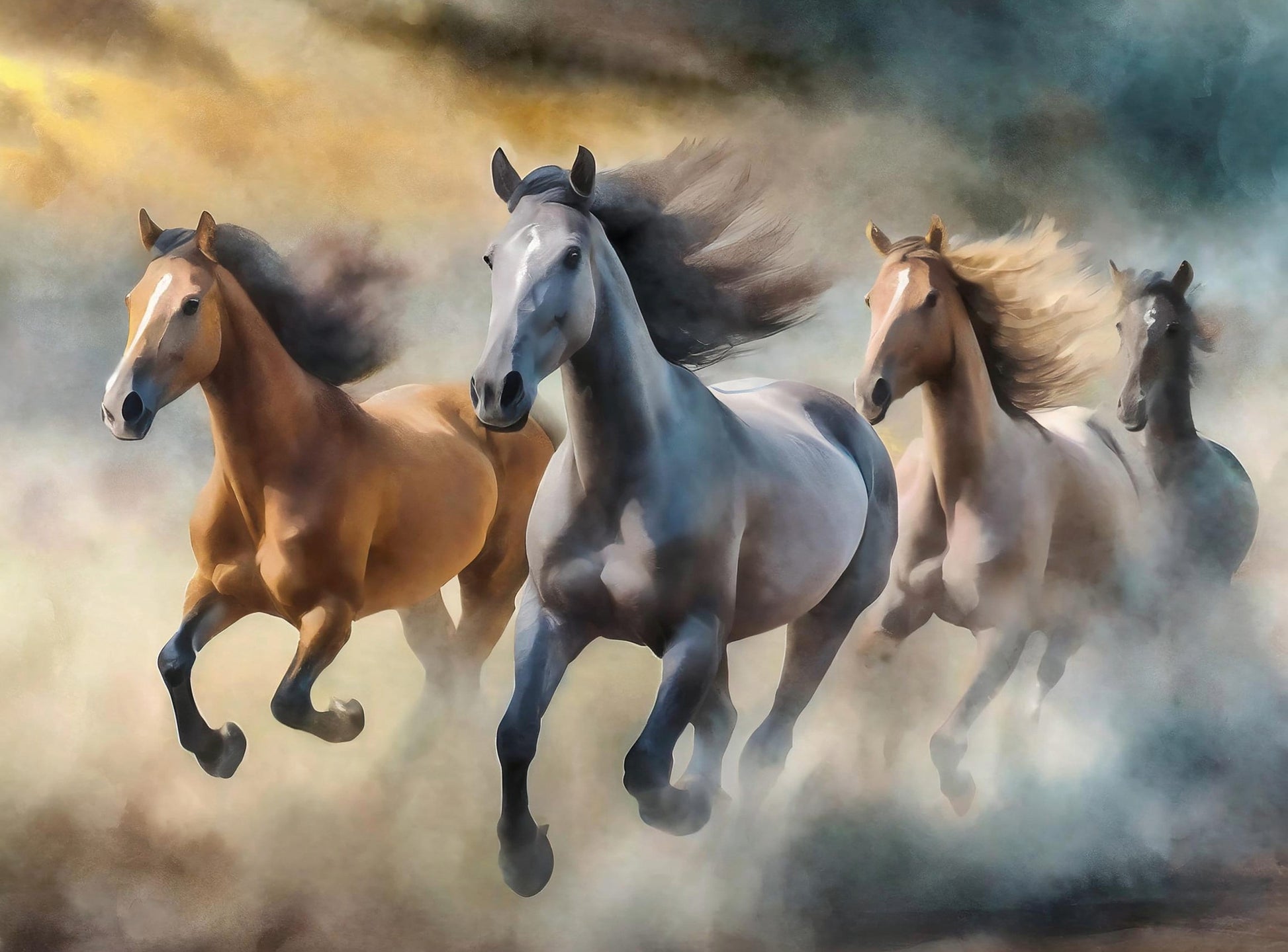 horses decoupage paper