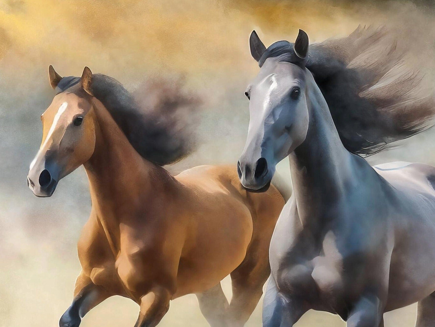 Horses - Large Decoupage Paper for Furniture - Rice Paper - Decoupage Paper - Galloper- White Horse