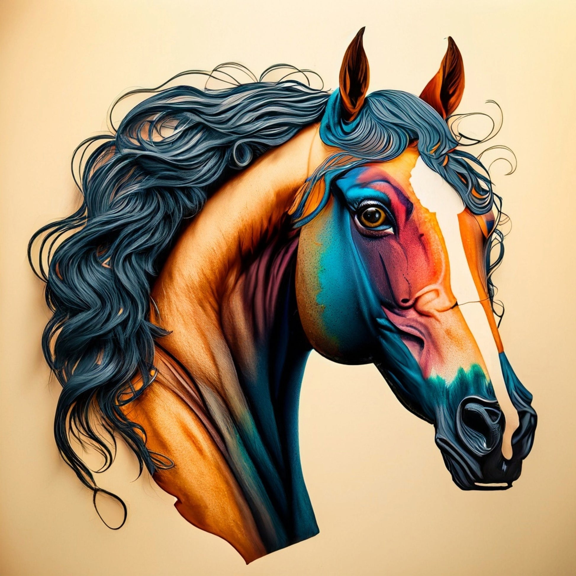 Decoupage Paper for Furniture - Rice Paper - Decoupage Paper - Colorful Horse