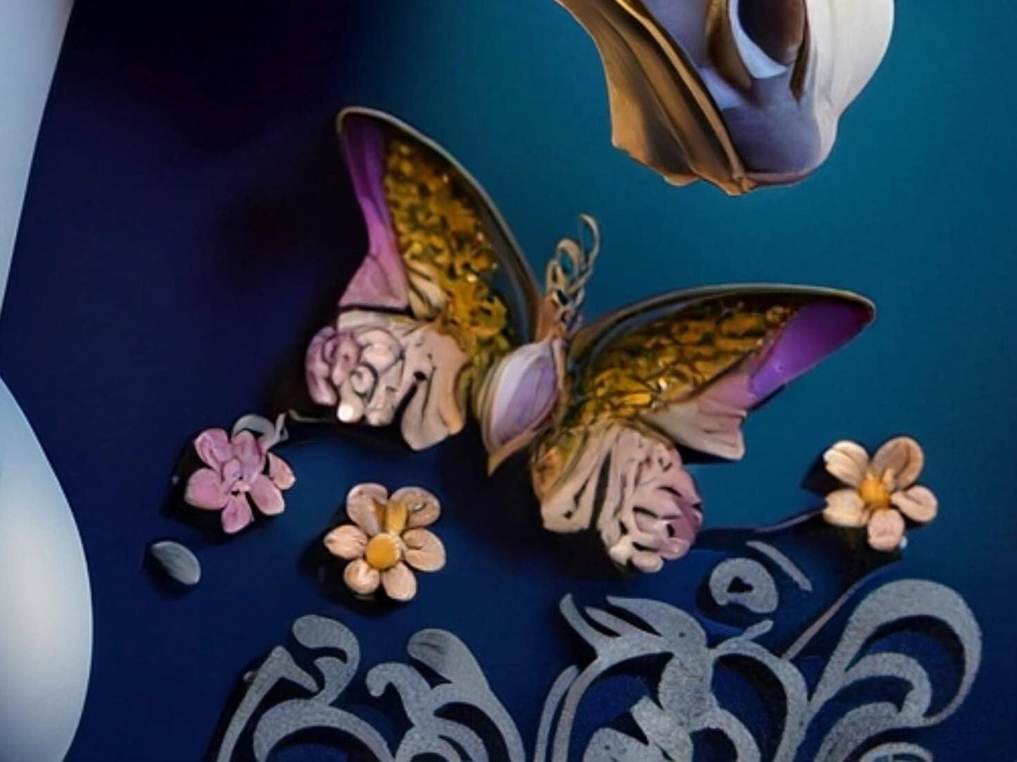 Decoupage Paper for Furniture - Rice Paper - Decoupage Paper - White Horse - Butterfly